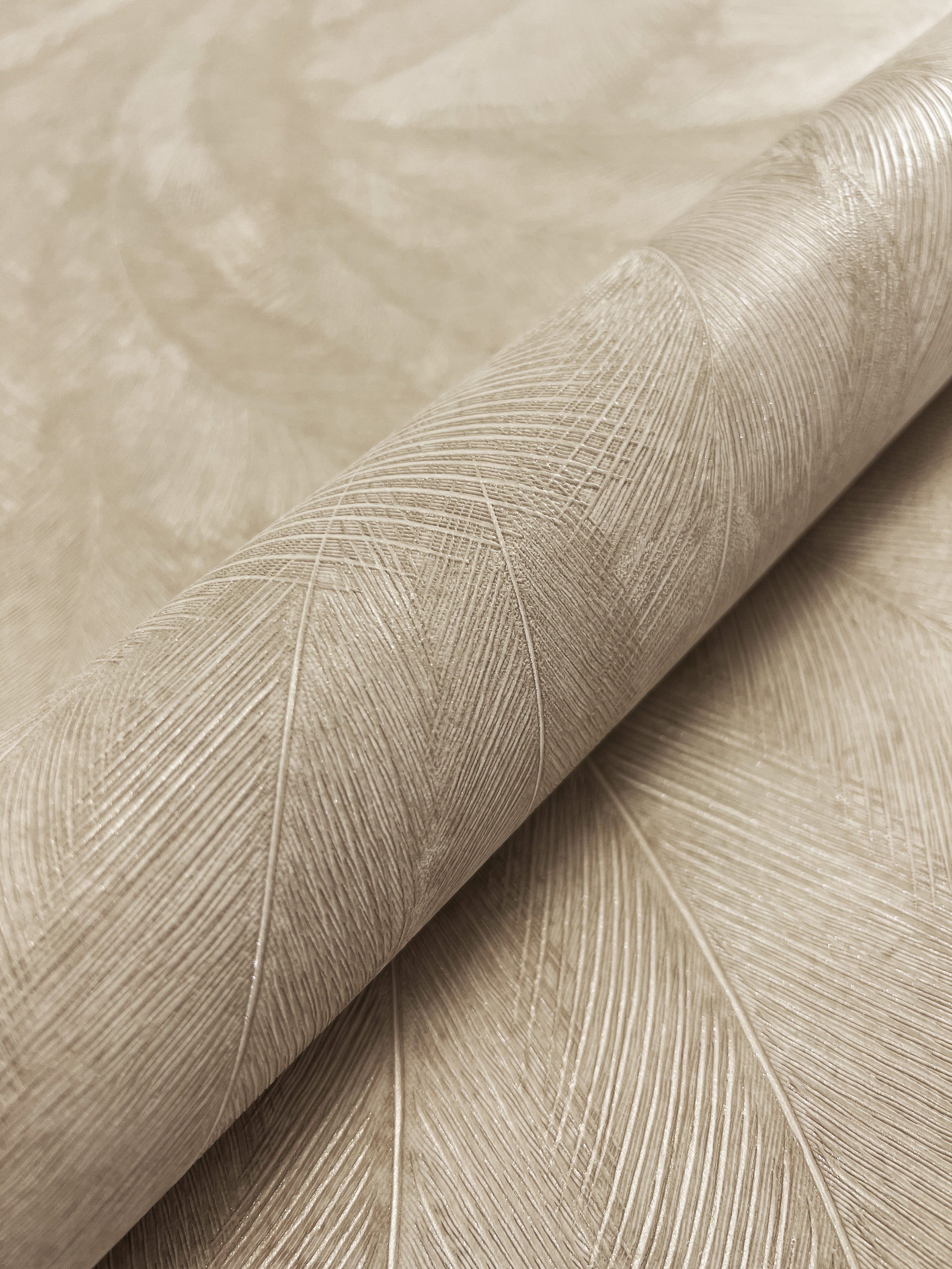 Newroom Vliestapete Savina Beige Tapete Dschungeltapete Palmen, Blätter, Le günstig online kaufen