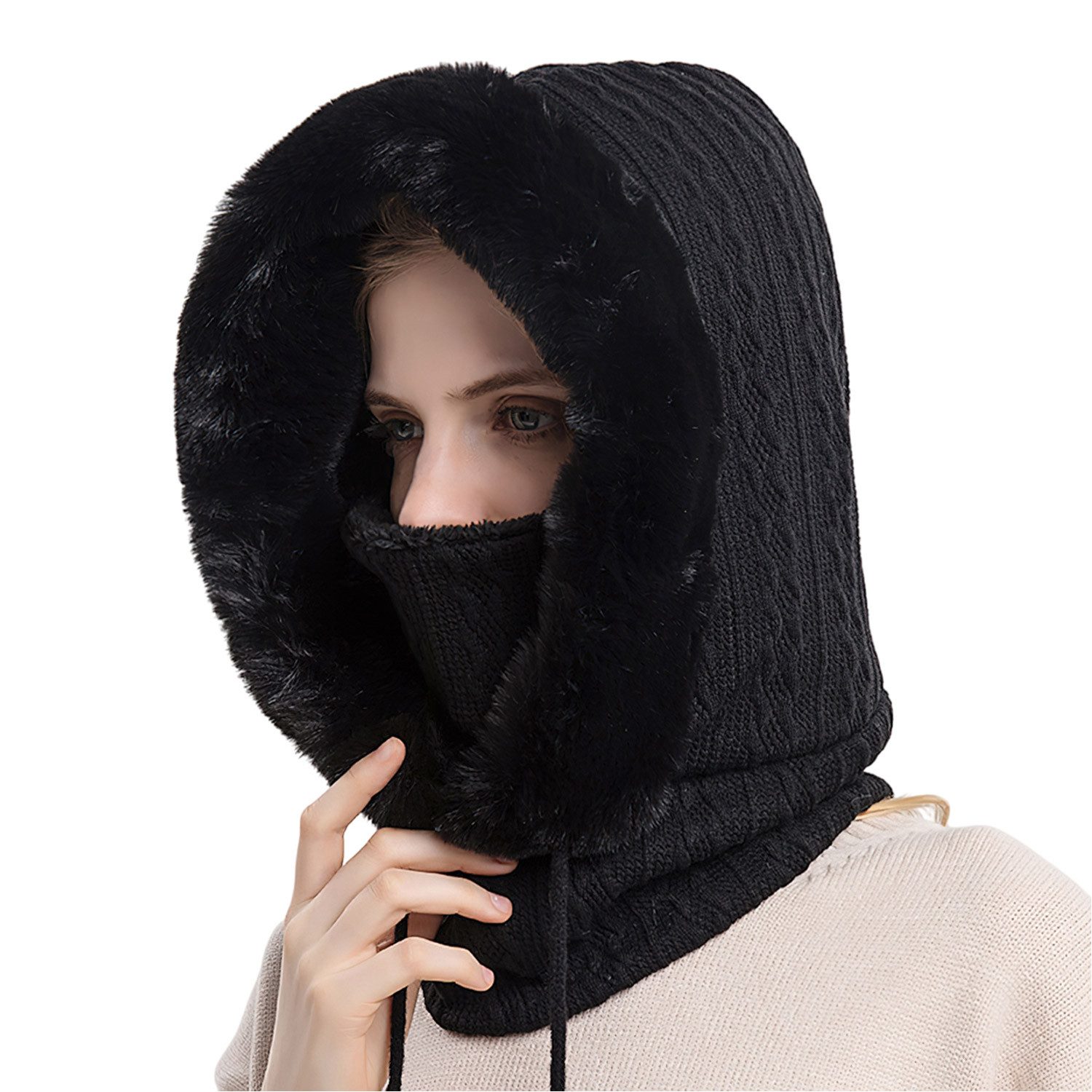 Refttenw Sturmhaube 3-in-1 Wintermütze,Radfahren Mütze Schal,Winddicht Warm günstig online kaufen