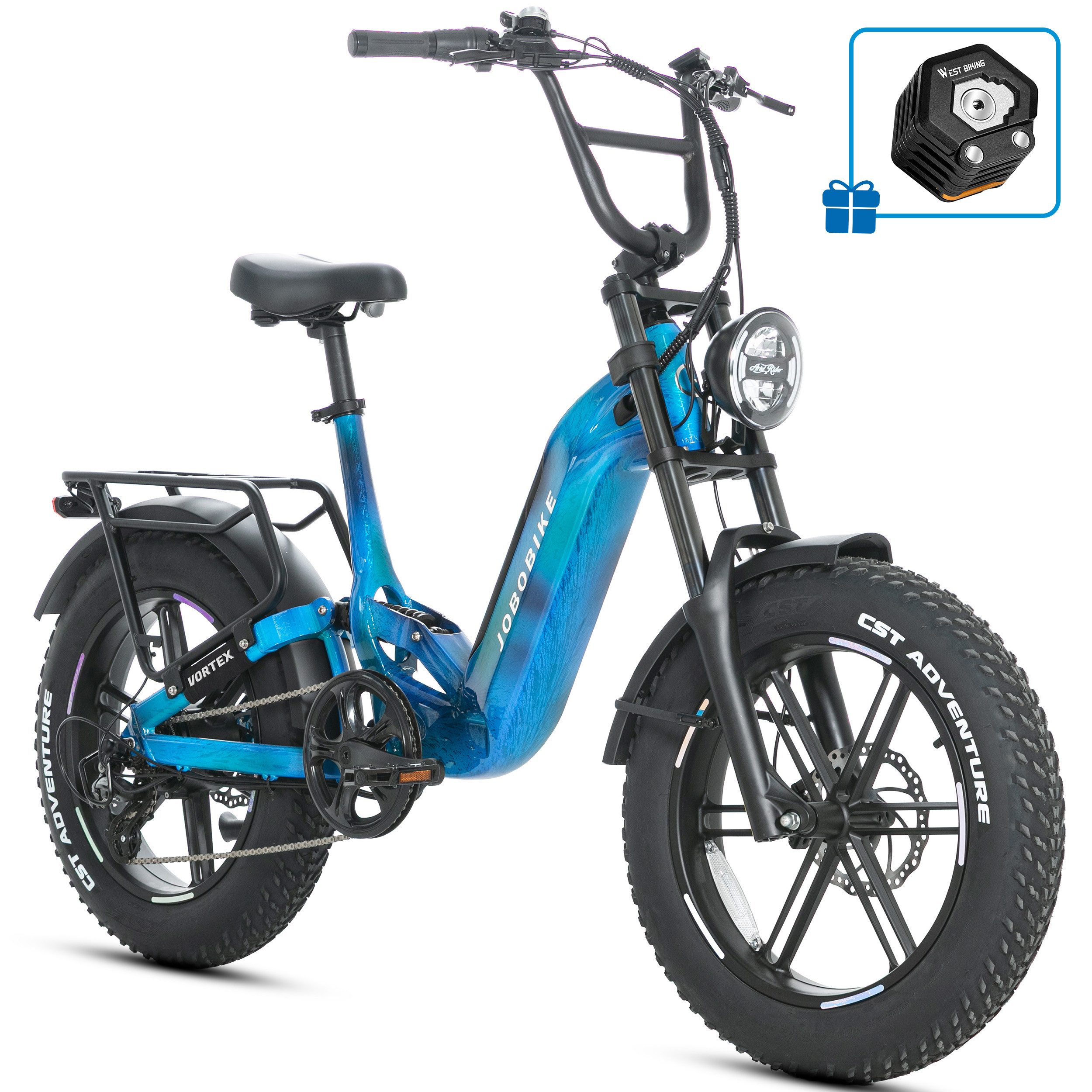 E-Bike Mountainbike 20x4,0 Zoll, 720Wh, 150km, Fully, Vollfederung, Lockout-Federgabel