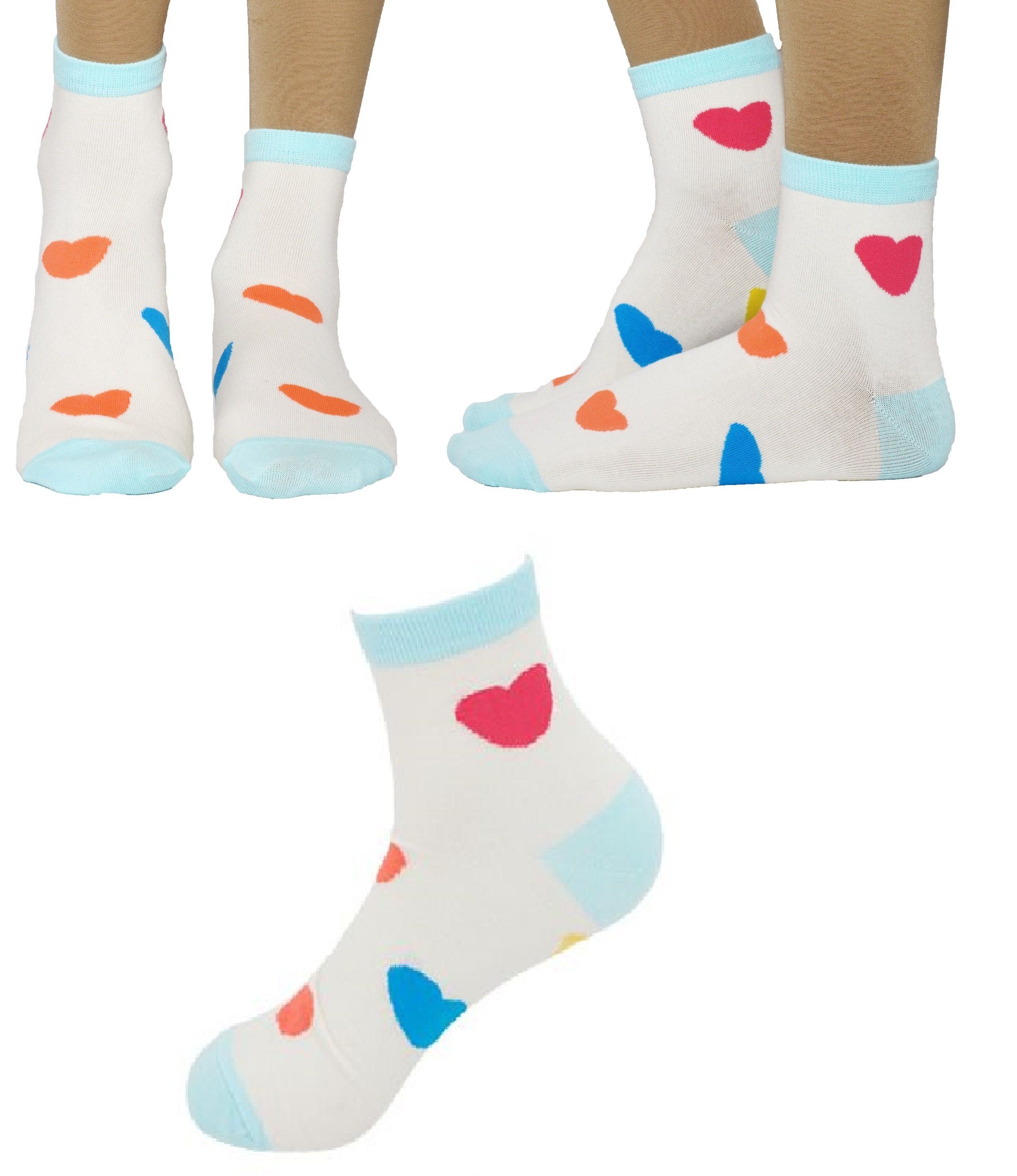 Rungassi Socken 2er Set (2Paar) Damen Crazy Socken 3/4 Lang Gr.39-