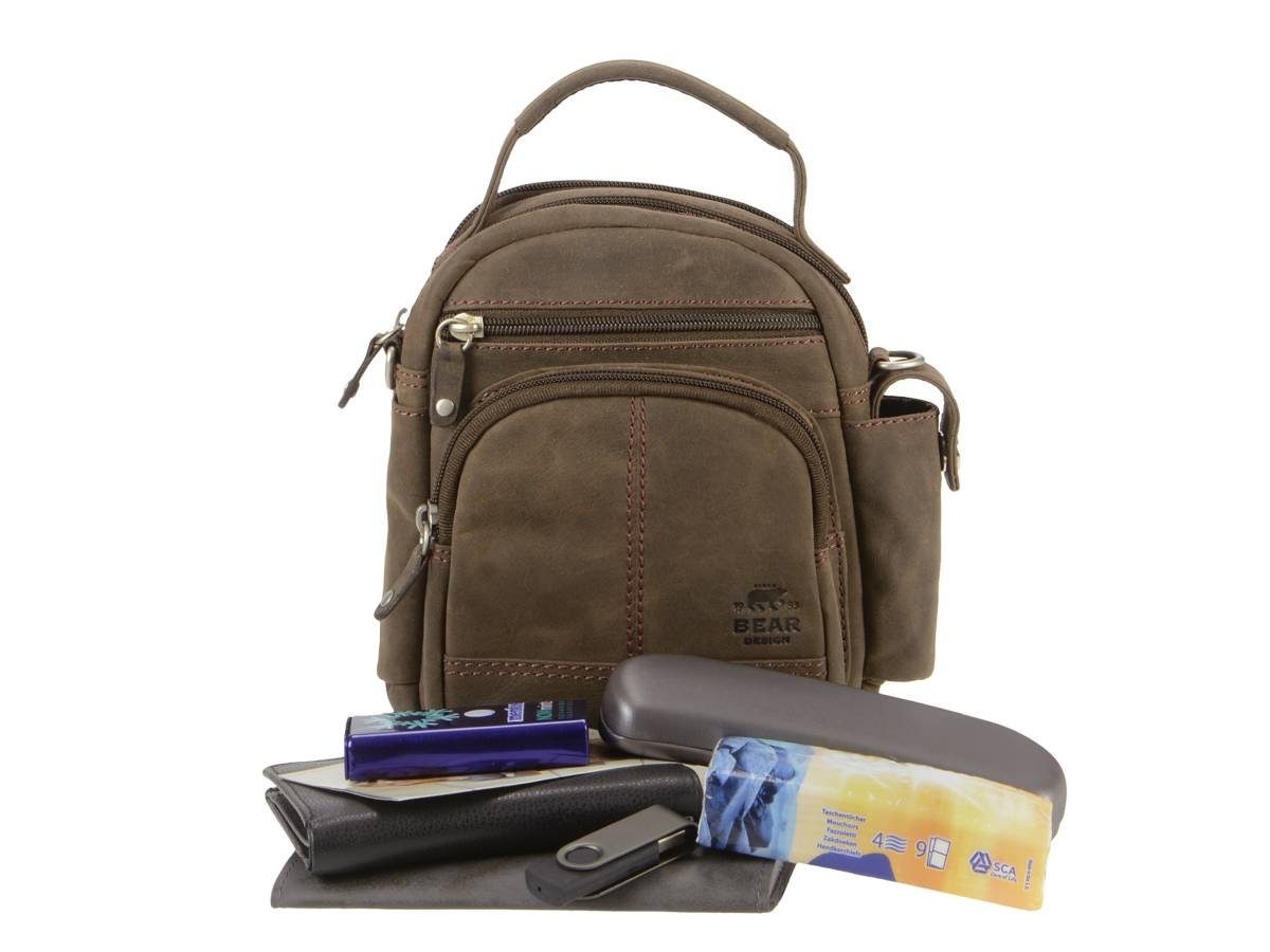 Bear Design Gürteltasche Dark-Nature Leder, Hüfttasche, Ledertasche
