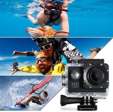 Retoo Action Cam Sport Aktion Wasserdicht Kamera HD 1080P Camcorder Action Cam (Sportkamera Bedienungsanleitung auf Deutsch Originalverpackung, Haltbarkeit und Haltbarkeit, Hohe Bildqualität, Kompakt und tragbar)