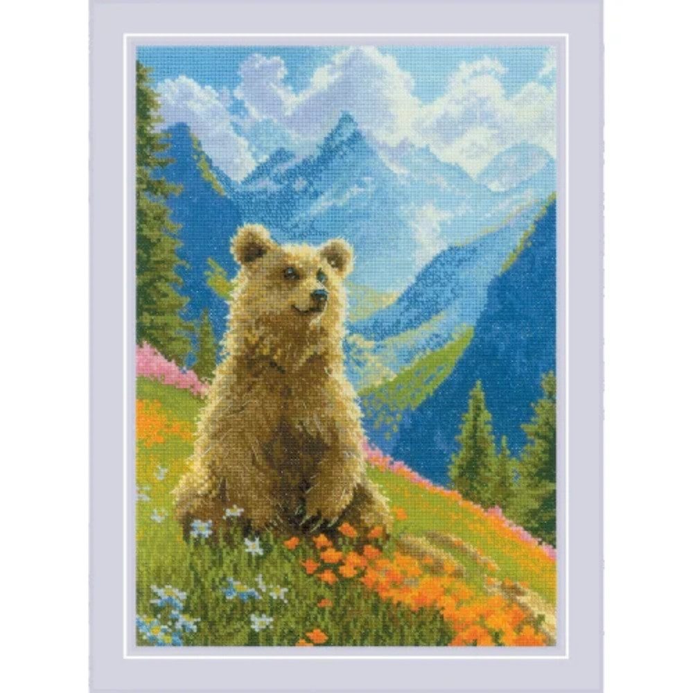 Riolis Kreativset Kit per punto croce Riolis "Orso goffo", 21x30 cm, (embroidery kit by Marussia)