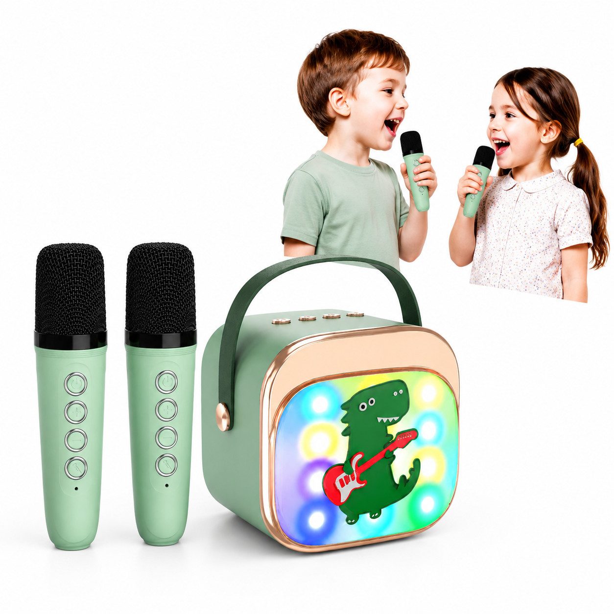 ibettertec Mikrofon Mini Bluetooth-Lautsprecher Karaoke Maschine Kinder Geschenk Spielzeug (HIFI Klangqualität, Bluetooth 5.1 Verbindung, 360 Grad Surround Sound), Geschenk Spielzeug für 3-12 Jahre Karaoke-Maschine