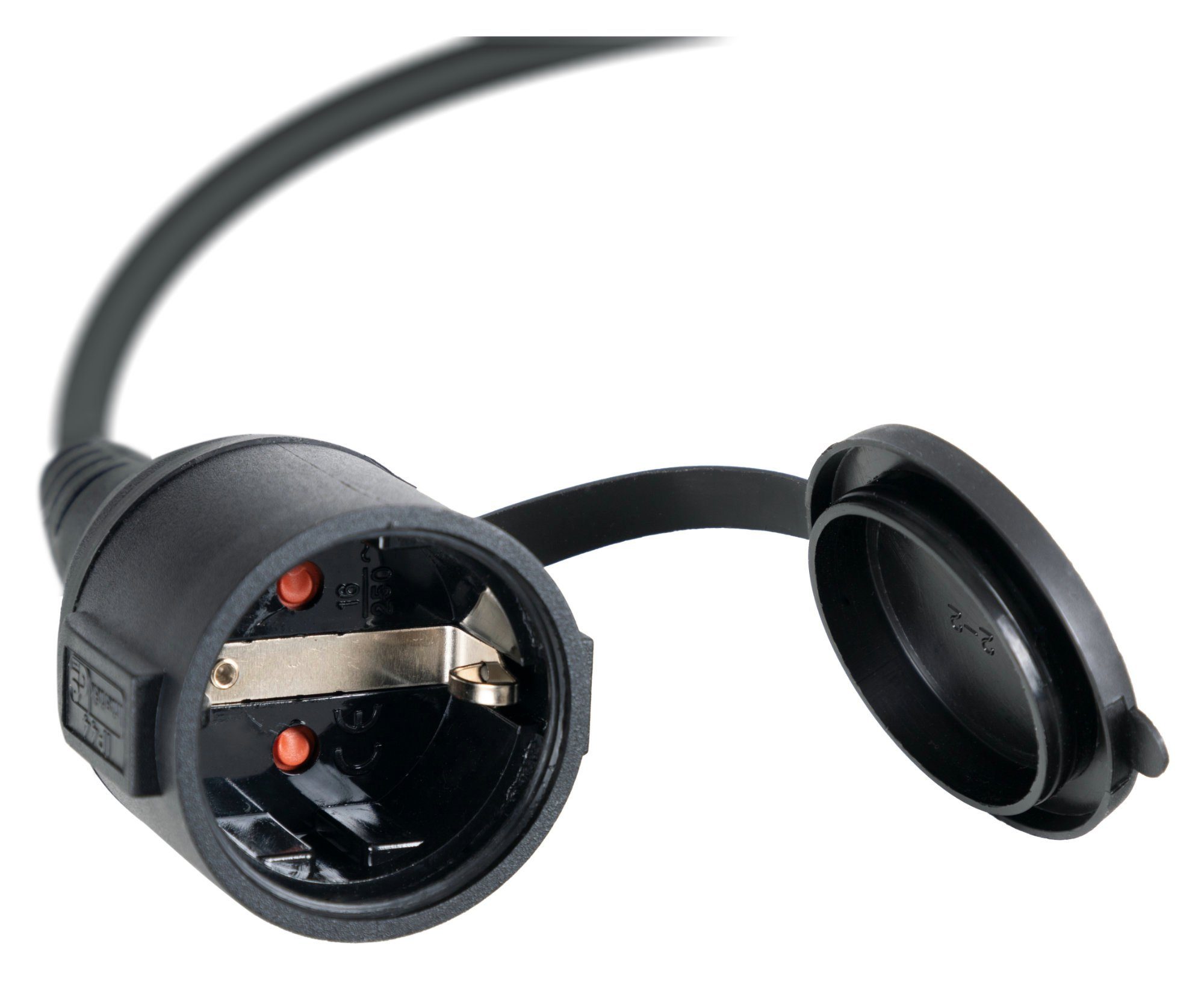 Stagecaptain Verlängerungskabel Aussenbereich 10m, IP44, H07RN-F Kabel (3x 1,5 mm) Verlängerungskabel, Schuko, Schutzkontakt (1000 cm), Gummiummantelt - Mit Kin – Bild 4 von 4