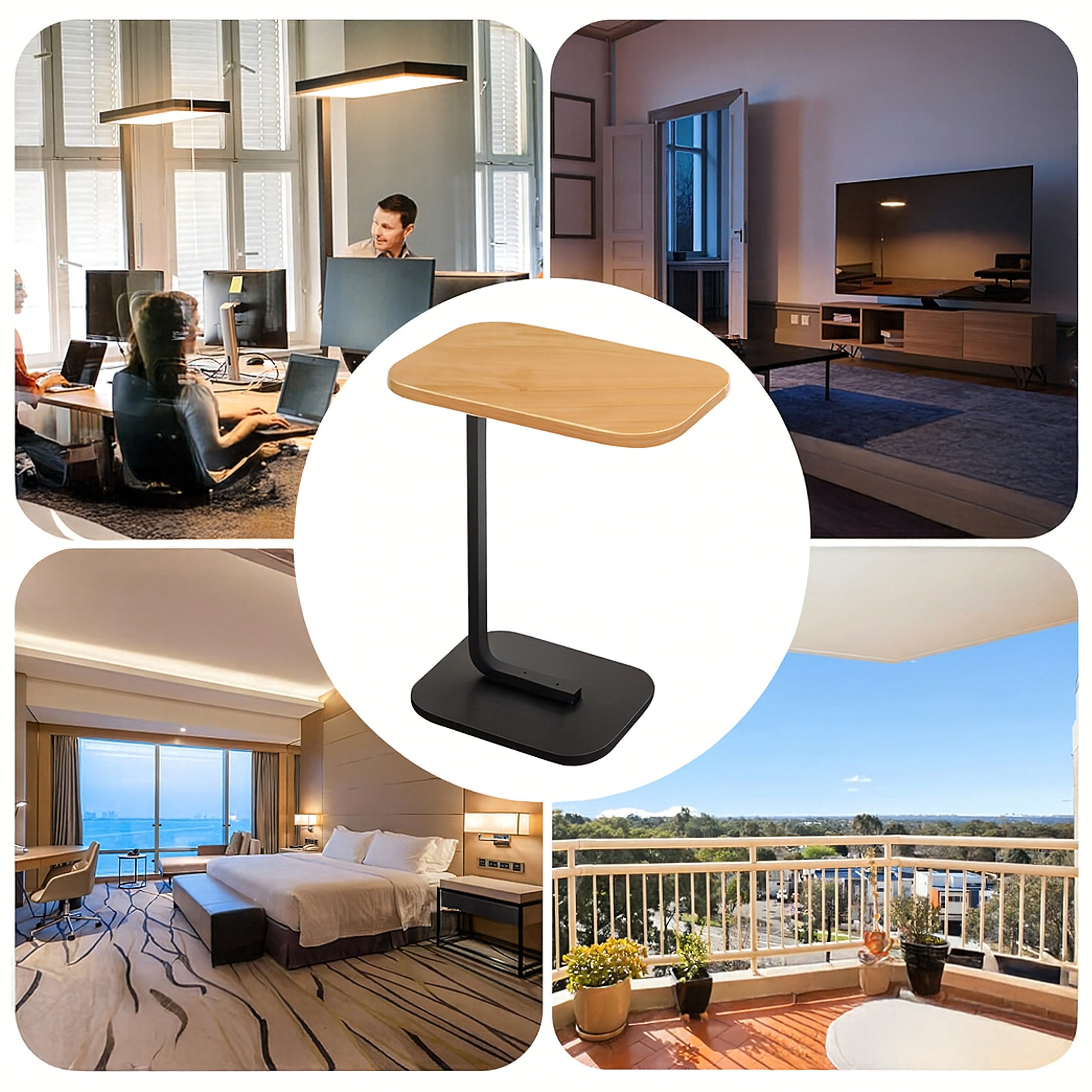 Realb2b Beistelltisch Beistelltisch C-Form Modern Couchtisch Sofa Tisch Met günstig online kaufen