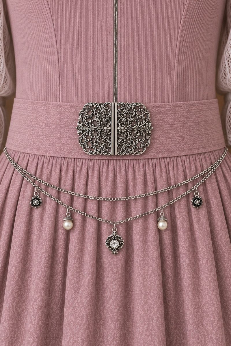 Herbert Hahn Dirndlschürze Kettengürtel - JUGENDSTIL - silber