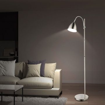 etc-shop Stehlampe, Leuchtmittel nicht inklusive, Steh Bogen Leuchte Wohnraum Lese Stand Lampe Strahler beweglich höhe
