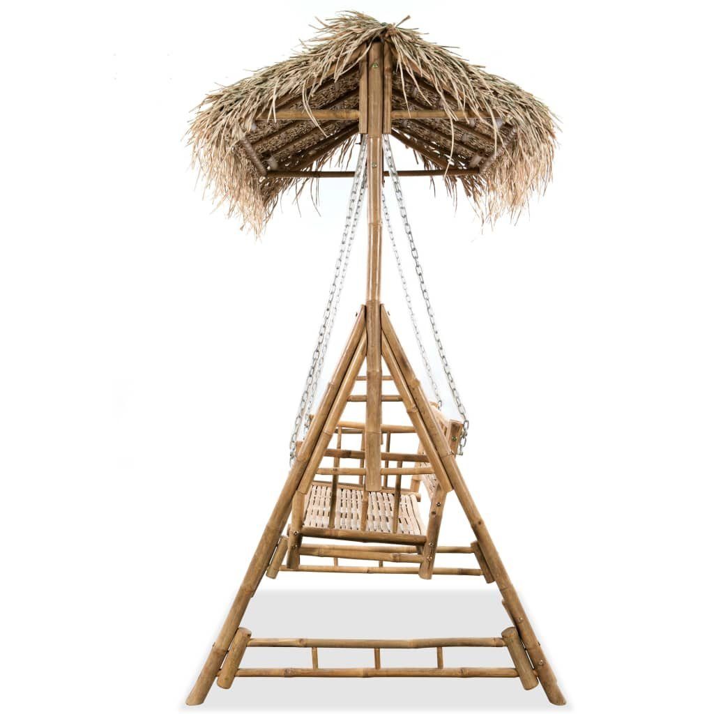 vidaXL Hollywoodschaukel Hollywoodschaukel 2-Sitzer mit Palmblättern Bambus 202 cm, 1-Sitzer, 1 tlg.