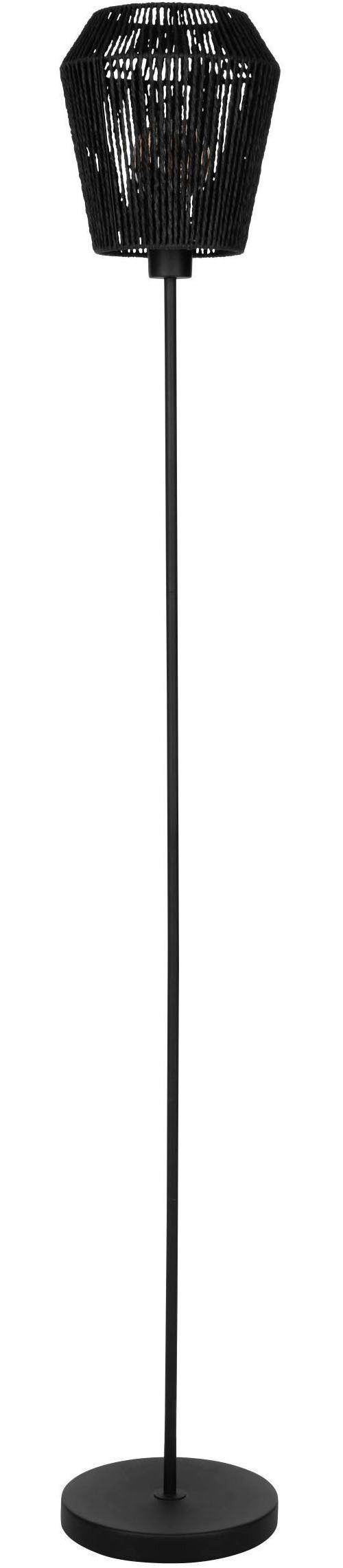 EGLO Stehlampe Persley Stehlampe, Wohnzimmerlampe aus Metall und Papier, E27, Lampe, Ein-/Ausschalter, ohne Leuchtmittel, Stehleuchte - H155,5 x Ø22 cm - schwarz - 1X60W exkl.