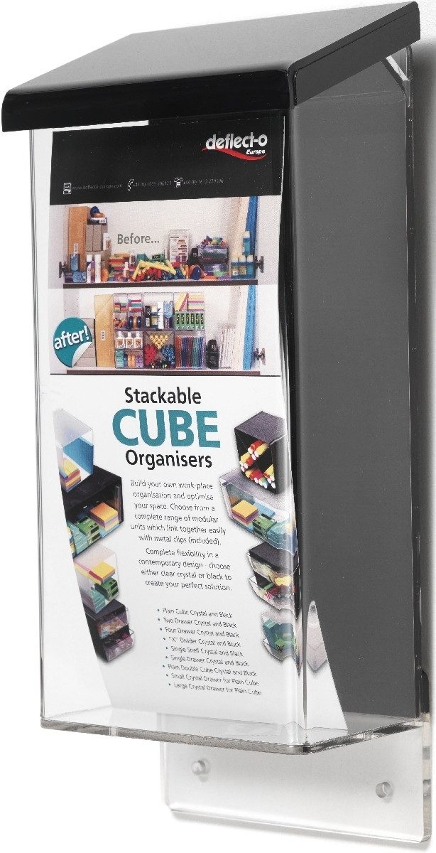 Deflecto Stehsammler Prospektbox für den Außenbereich DINlang Kunstoff UV-beständig