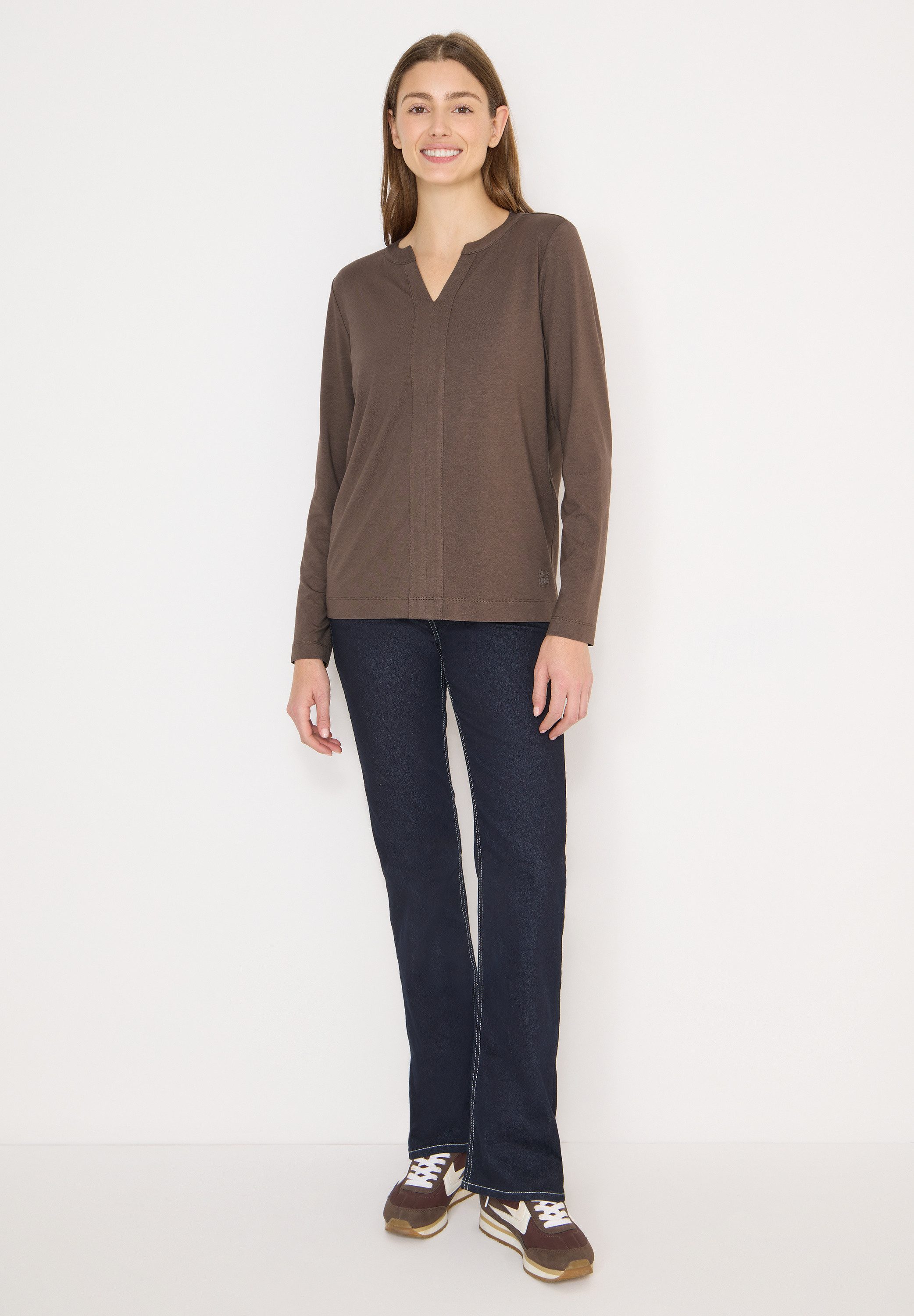 CECIL Langarmshirt aus Baumwolle mit Stretchante