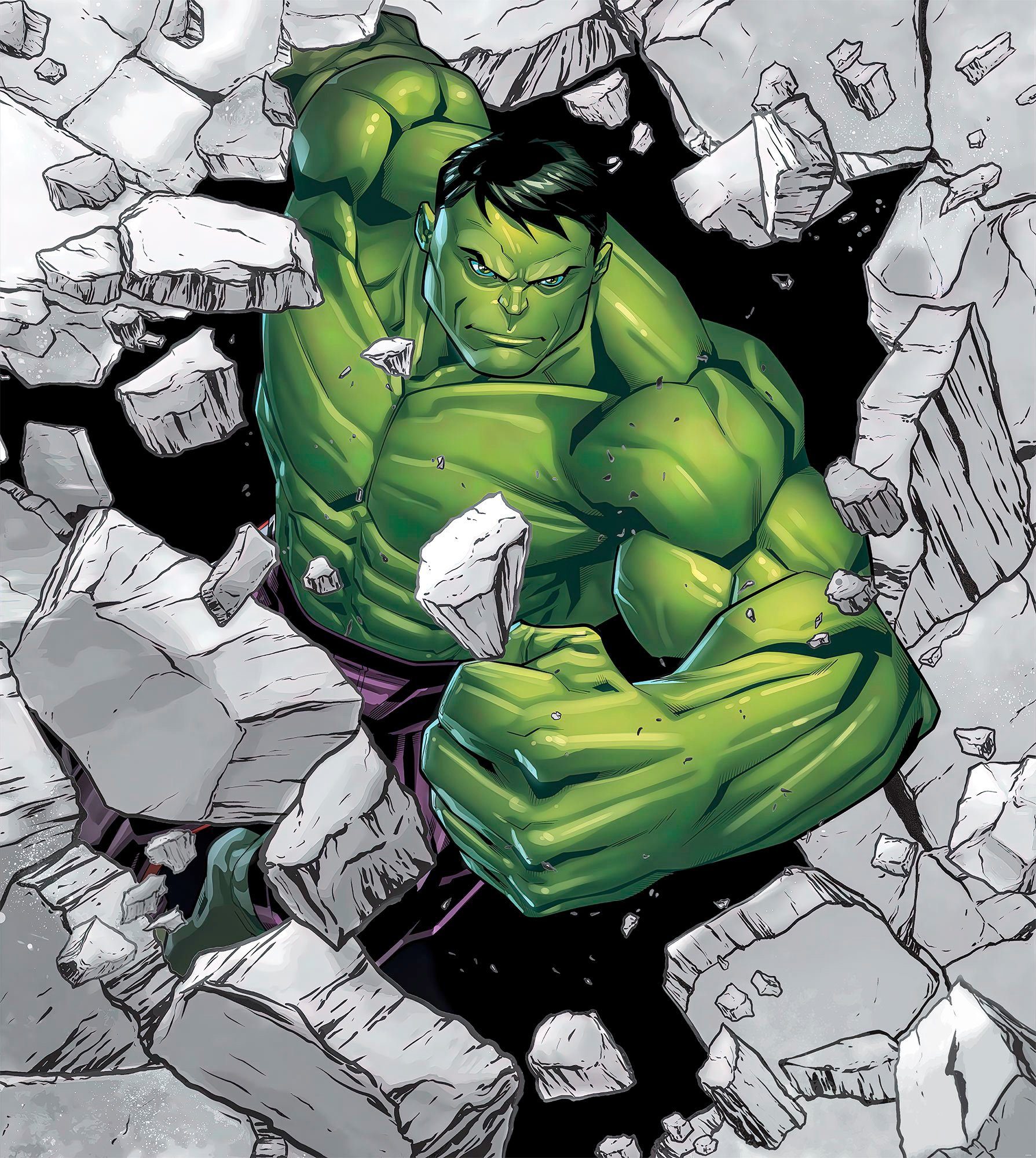 Komar Vliestapete Digitaldruck Vlies - Hulk Breaker - Größe 250 x 280 cm, glatt, bedruckt, Kinderzimmer