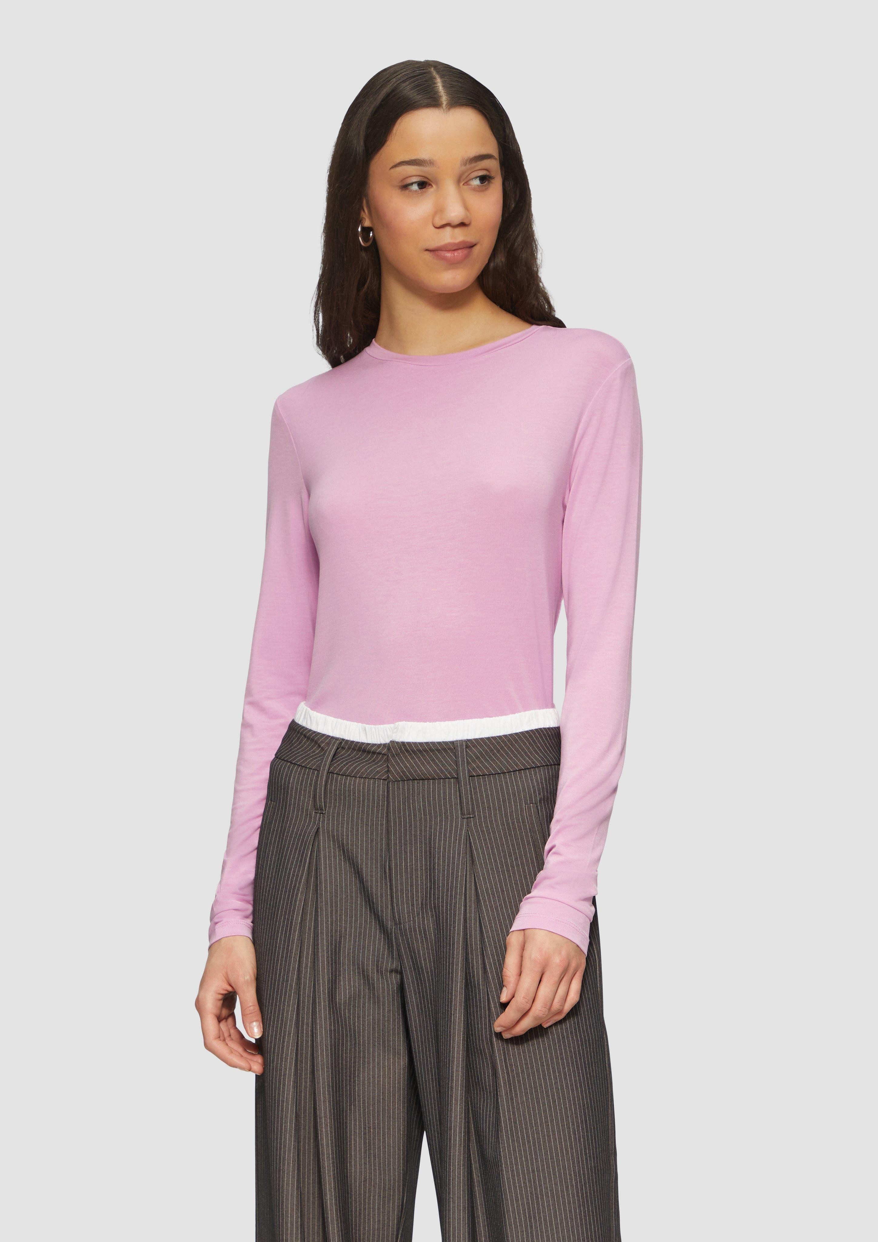 QS Langarmshirt Weiches Longsleeve aus Lyocellmix günstig online kaufen