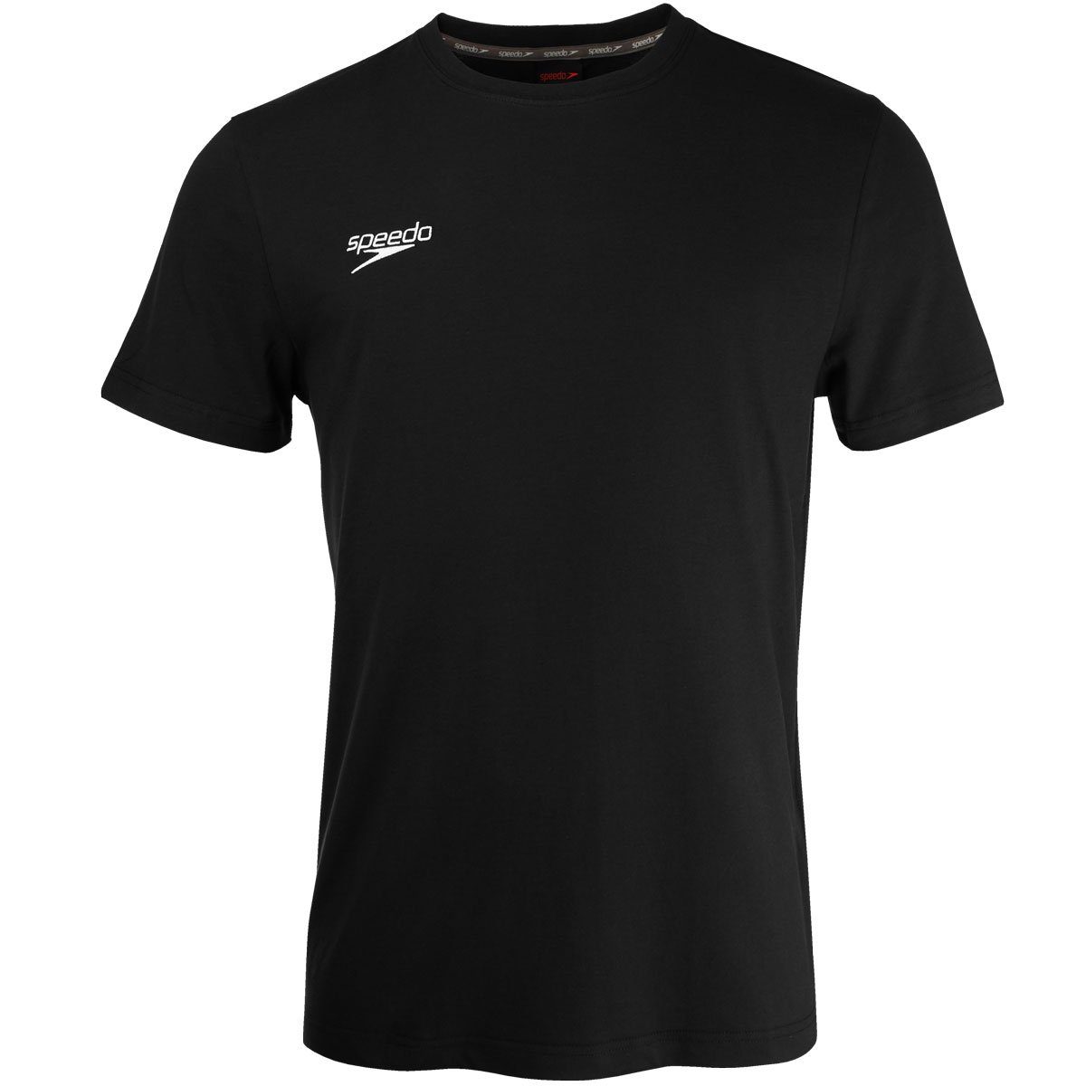 Speedo T-Shirt Core Team (1-tlg) mit gesticktem Logo, Rundhals-Ausschnitt, kurzarm, 1 Stück schwarz | T-Shirts