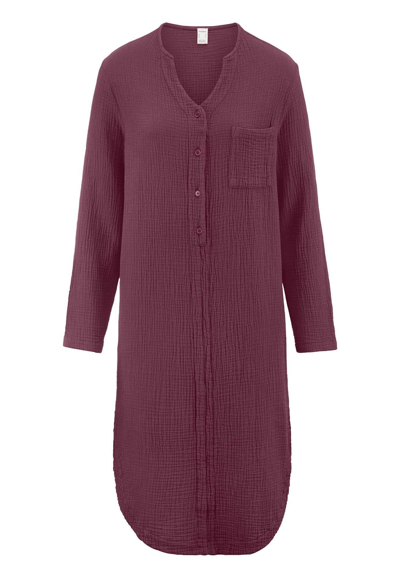 Hessnatur Nachthemd Musselin Relaxed PURE NATURE aus reiner Bio (1-tlg)