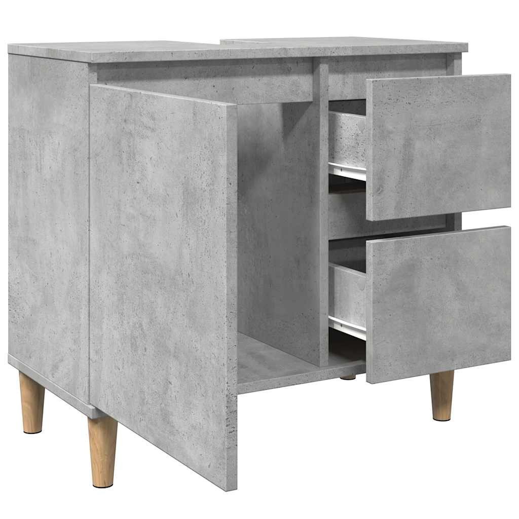 vidaXL Badezimmerspiegelschrank Waschbeckenunterschrank Betongrau 65x33x60 cm Holzwerkstoff (1-St) – Bild 5 von 5