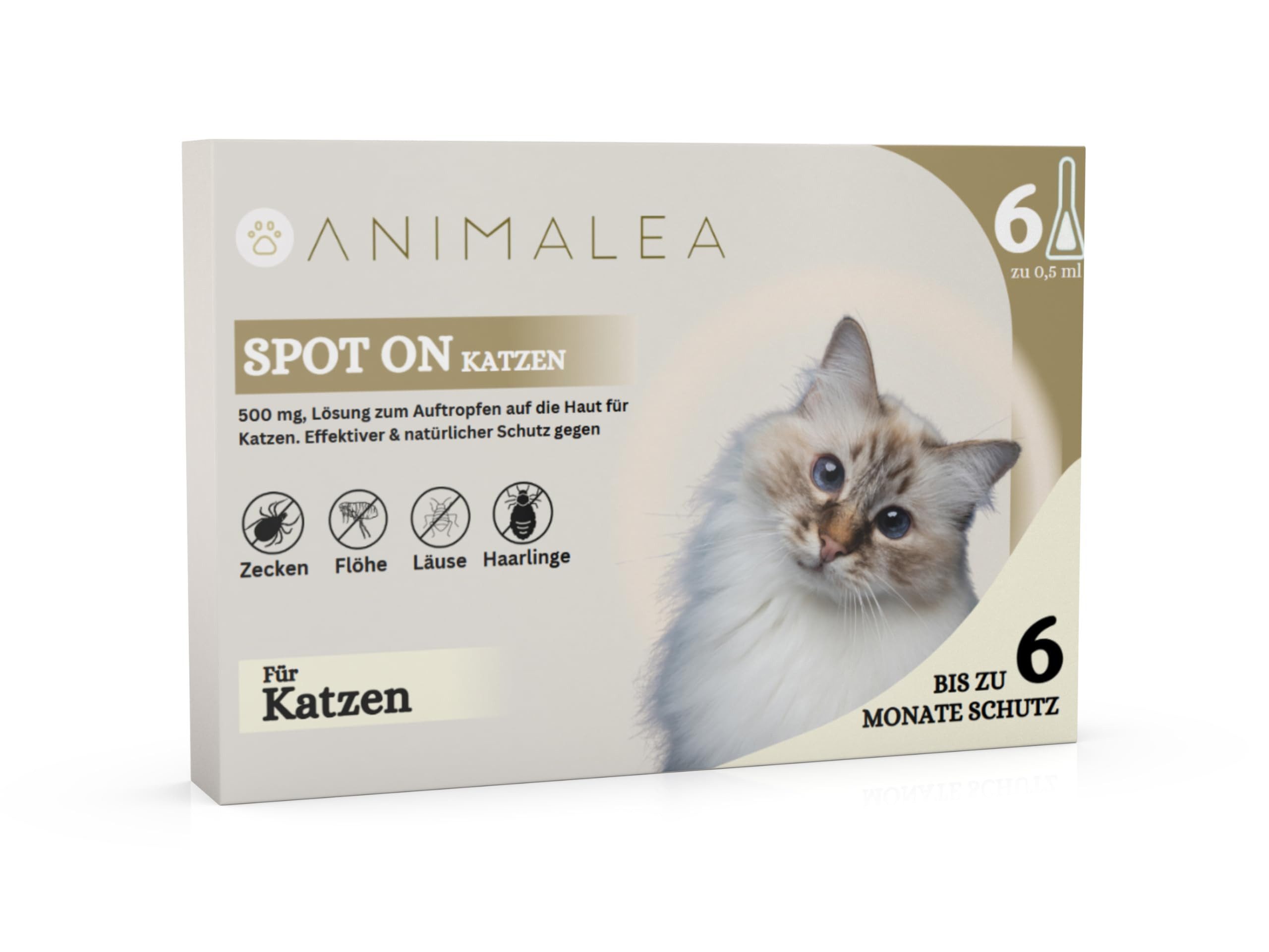 Animalea Zeckenschutzmittel Animalea® Spot On Zeckenschutz für Katzen [6 x Pipetten], 6-St.