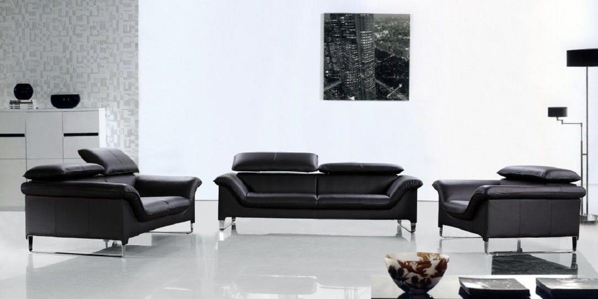 JVmoebel Sofa Ledersofa Couch Wohnlandschaft 3+1+1 Sitzer Design Modern Sofa, Made in Europe