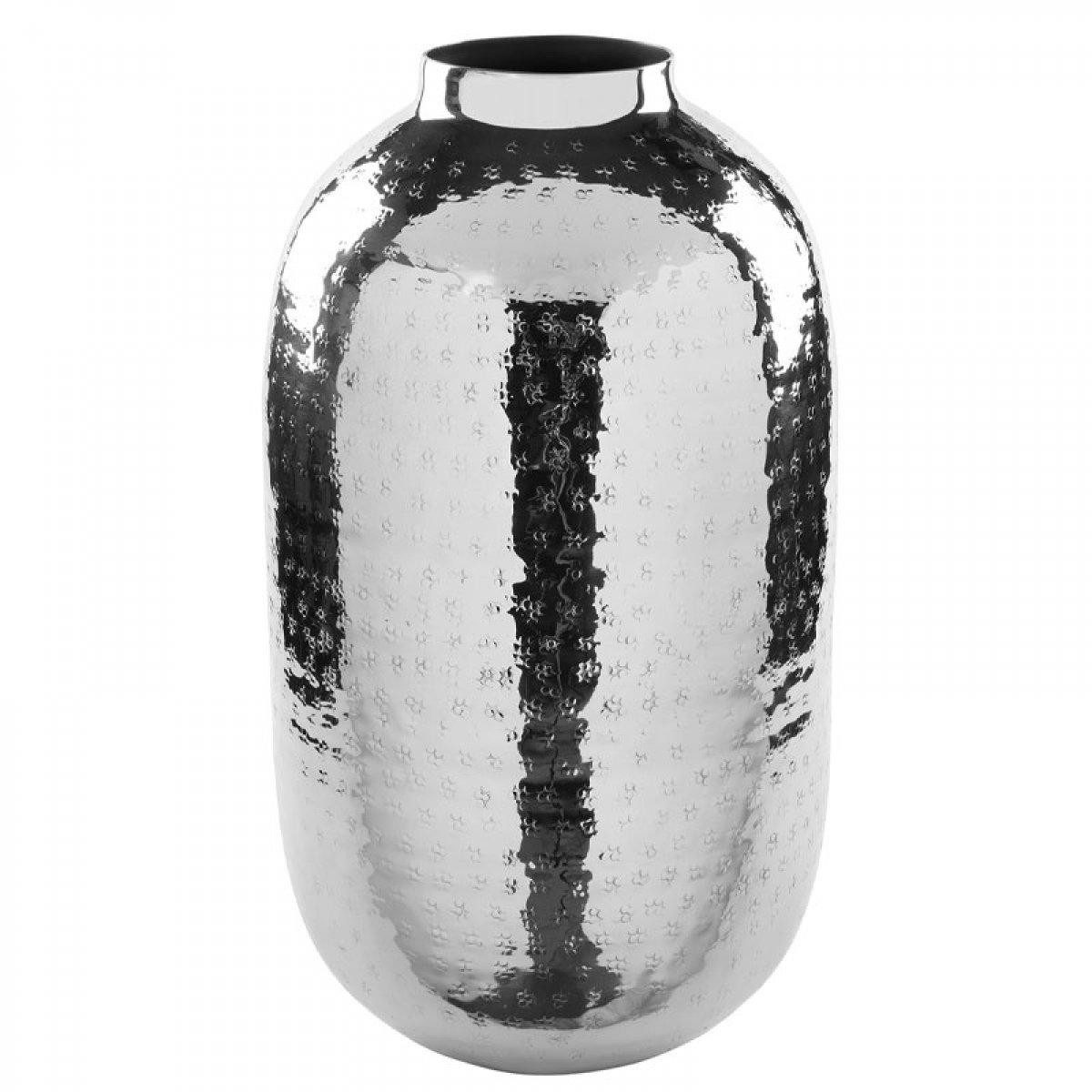 Fink Dekovase Vase Omnia Silber mit Hammerschlag Optik (47,5cm)