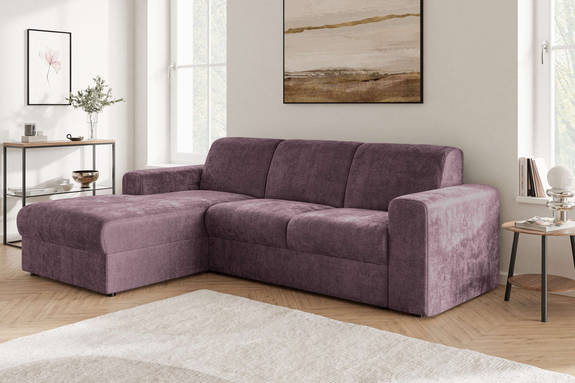 OTTO home Ecksofa BORNHOLM 2.0 L-Form, Breite 220 cm, Verlässliche Qualität, Chenille, Recamiere links/rechts bestellbar, Bezug - Chenille oder Struktur