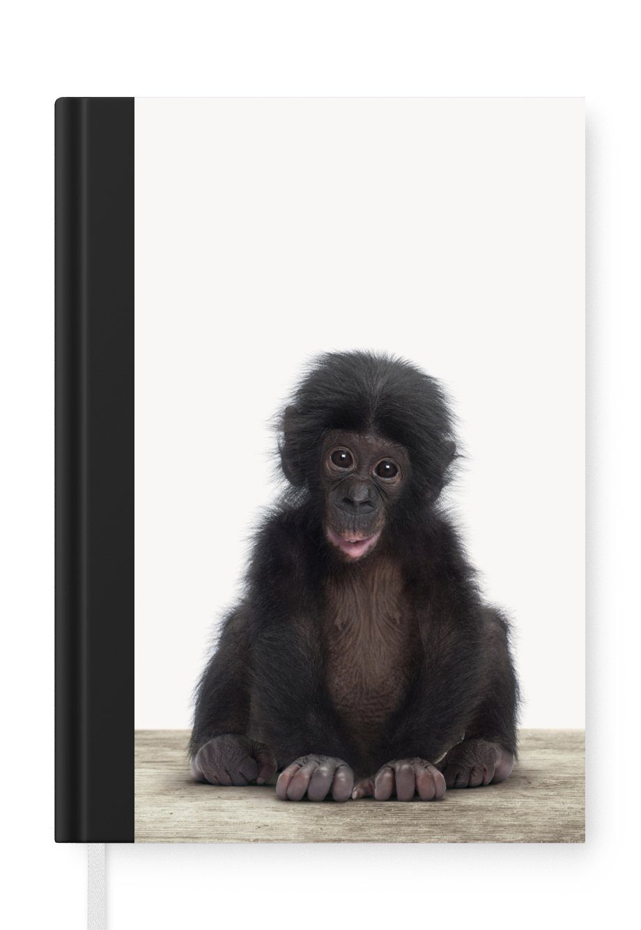 MuchoWow Notizbuch Kind - Affe - Schimpanse - Babytiere - Jungen - Mädchen, Journal, Merkzettel, Tagebuch, Notizheft, A5, 98 Seiten, Haushaltsbuch