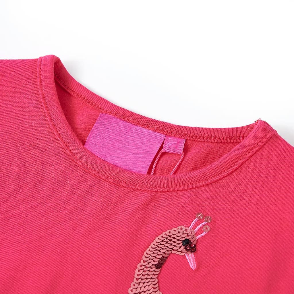 vidaXL T-Shirt Kinder-Langarmshirt Knallrosa 116