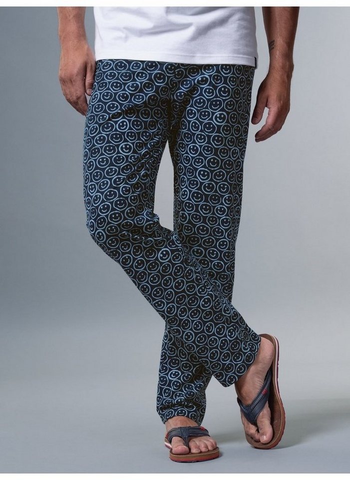 Trigema Schlafanzug TRIGEMA Pyjamahose mit Smiley-Print