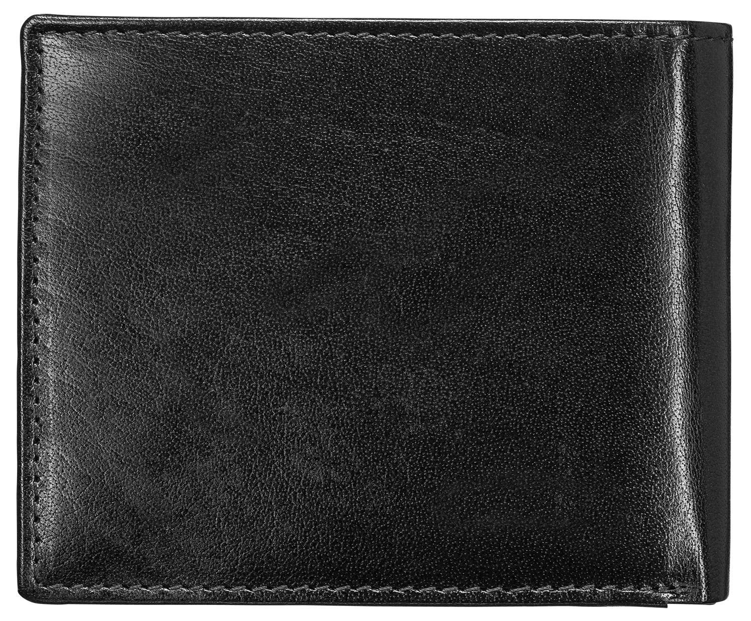 Red Baron Geldbörse Geldbeutel Leder Braun RB-WT-006-03, Kreditkartenfächer, Netzfach, Münzfach mit Druckknopf