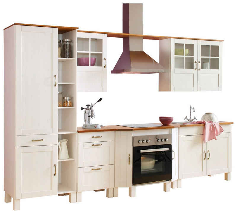 Home affaire Küchen-Set »Alby«, ohne E-Geräte, Breite 325 cm, aus massiver Kiefer