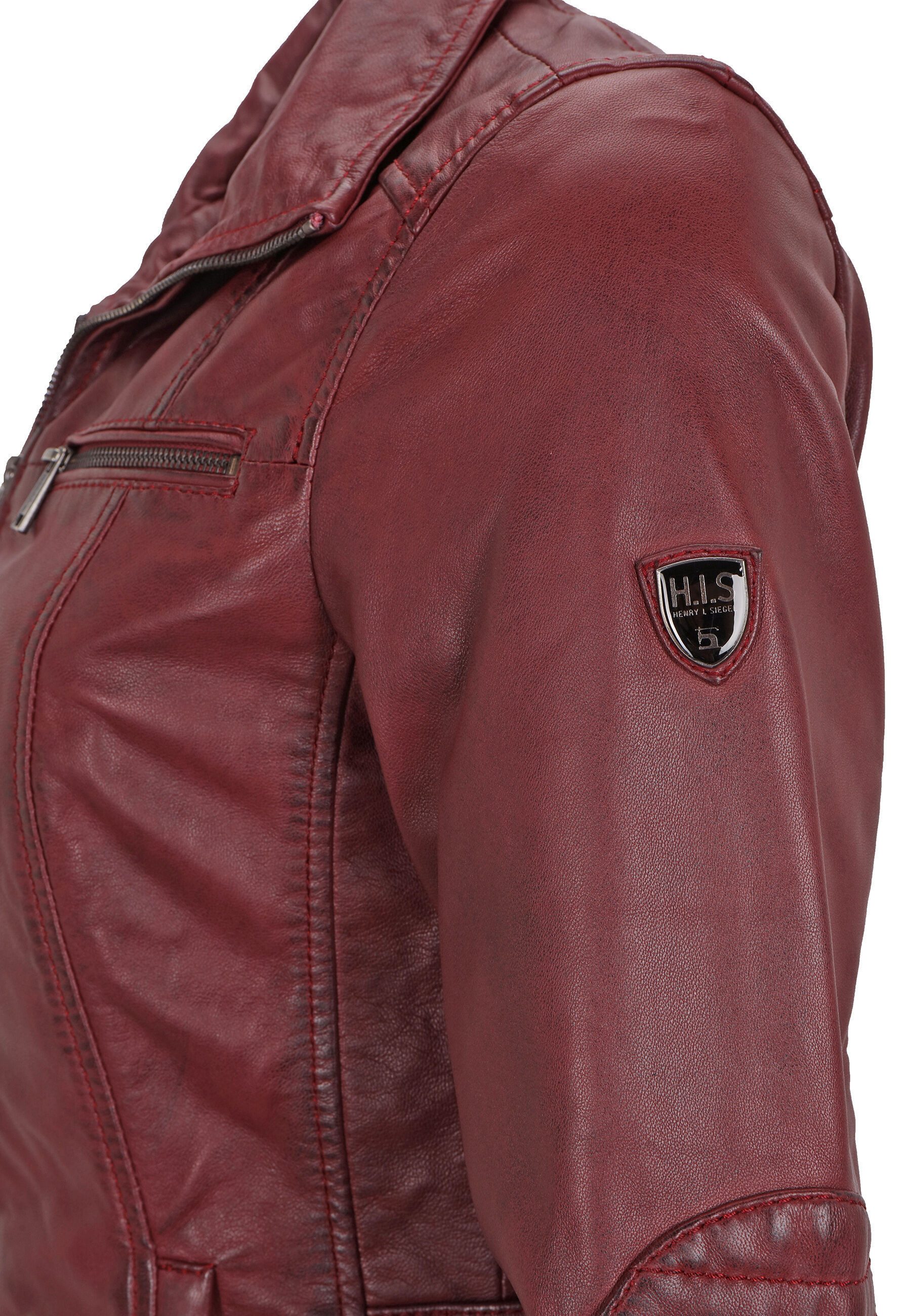 H.I.S Lederjacke SABATINA (1-St) mit Schnalle zur Änderung der Taillenweite