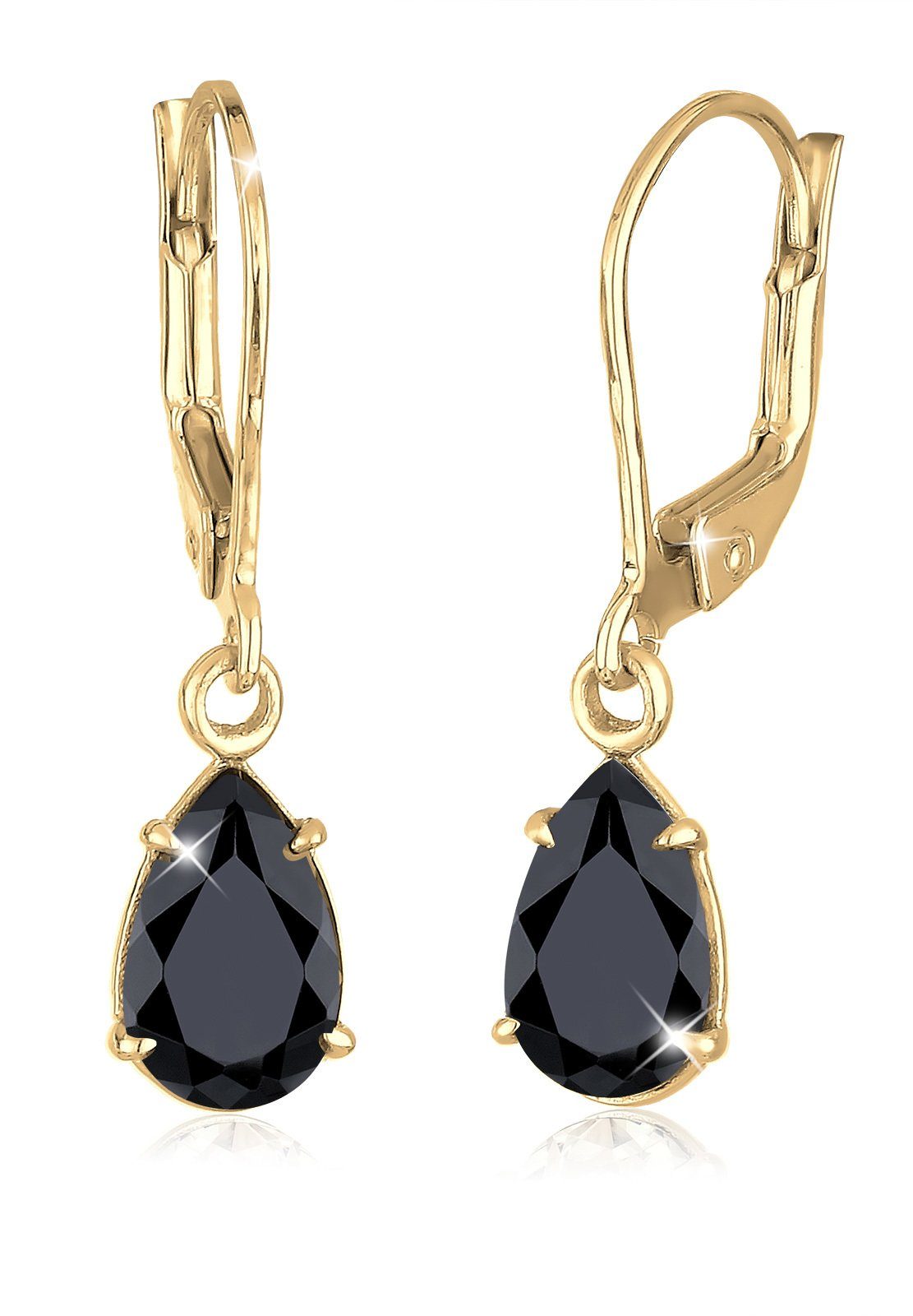 Elli Premium Paar Ohrhänger Tropfen mit Kristallen von Swarovski® 925 Silber vergoldet