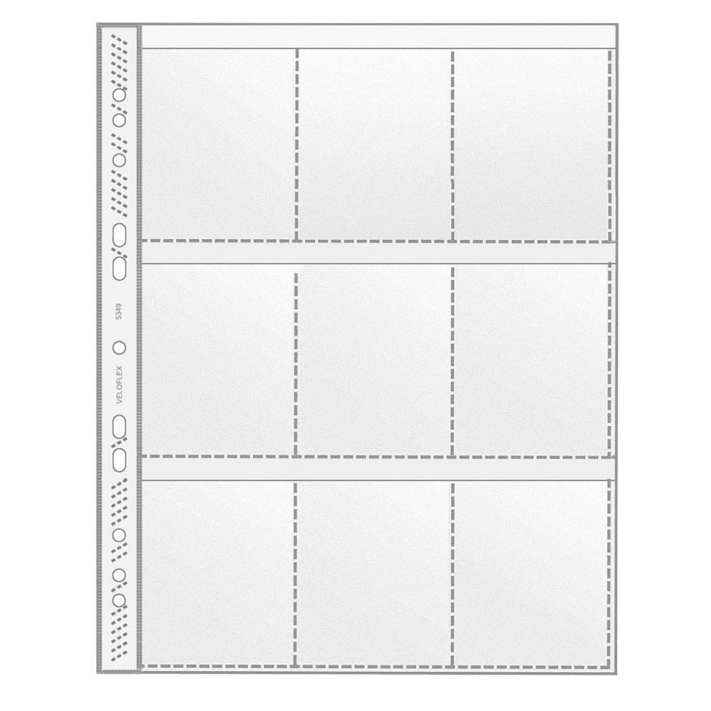 VELOFLEX Visitenkartenhülle VELOFLEX Sammelhüllen 9 Taschen glasklar DIN A4 10 Stück