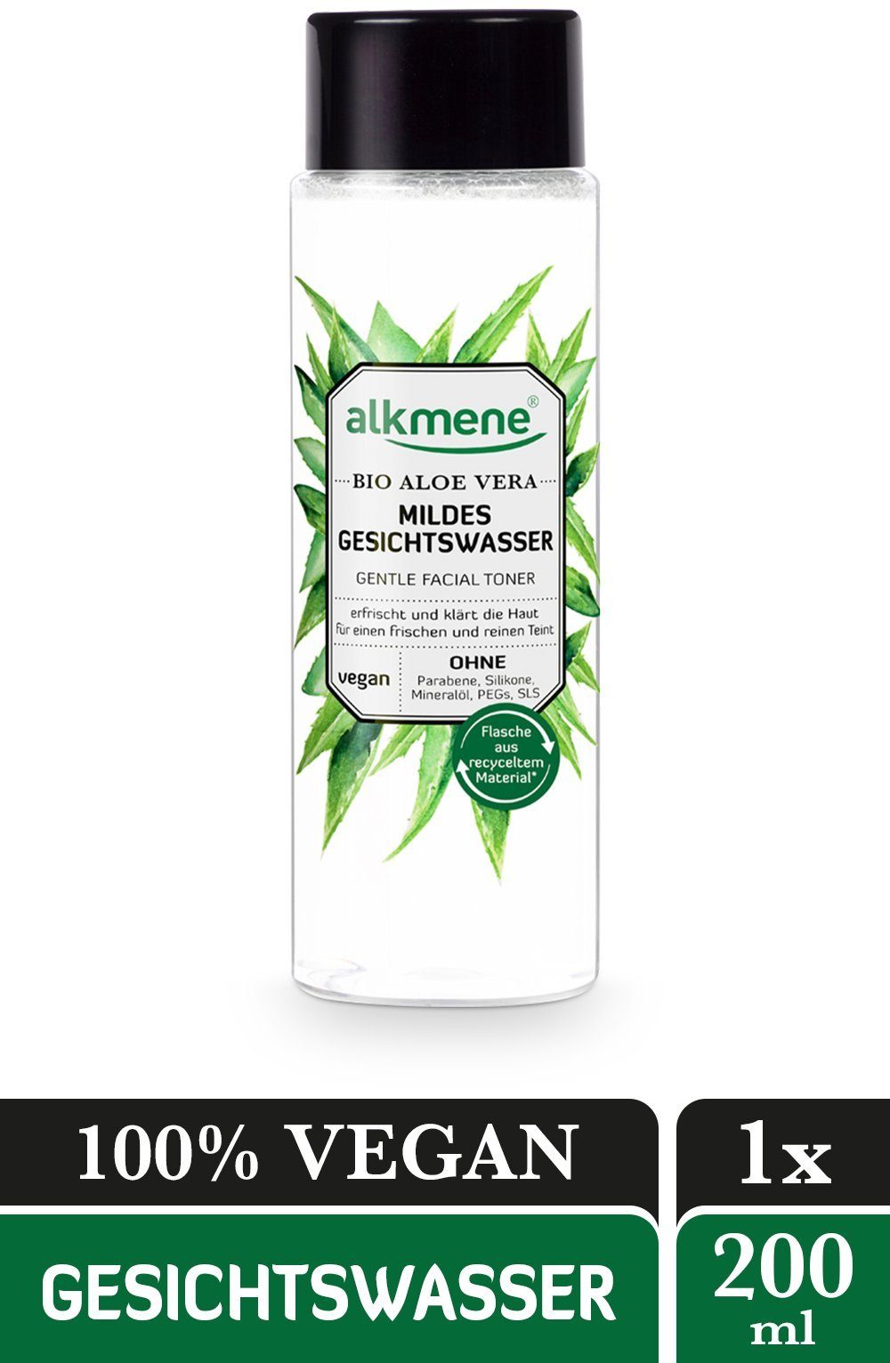 alkmene Gesichtswasser Gesichtswasser Bio Aloe Vera - milde Gesichtsreinigung Gesichtspflege, 1-tlg.