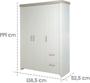 roba® Babyzimmer-Komplettset Felicia, (Set, 3-St., Kinderbett, Wickelkommode, Kleiderschrank), mit Kinderbett, Schrank und Wickelkommode