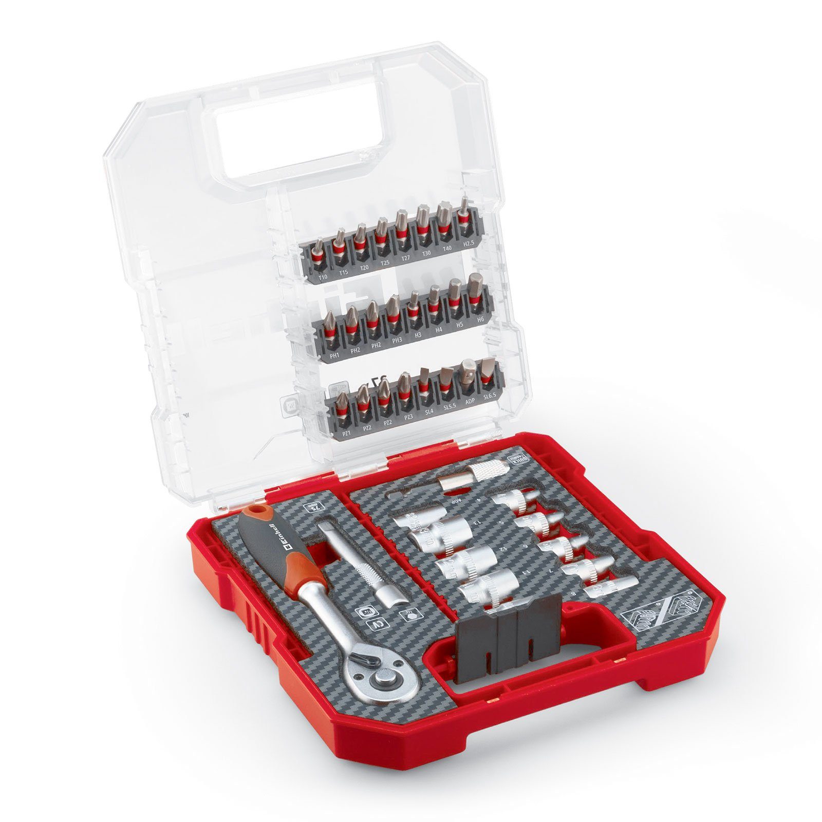 Einhell Bit-Set Einhell Bitset L-CASE Kassette 37 tlg LS, Set, Aufbewahrungsbox