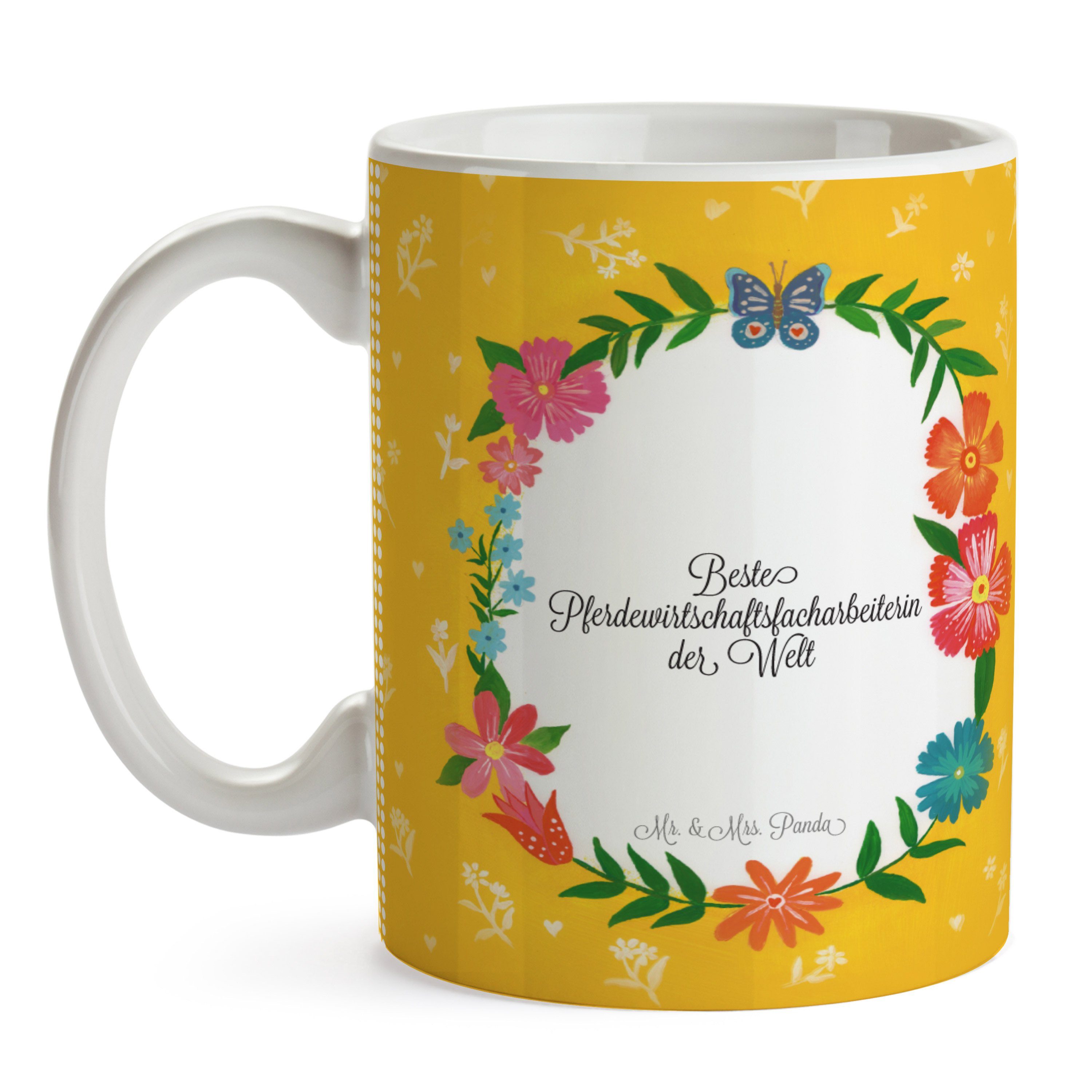 Tasse Berufsausbildung, Geschenk, Pferdewirtschaftsfacharbeiterin Teetass, - Keramik Panda Mrs. Mr. &