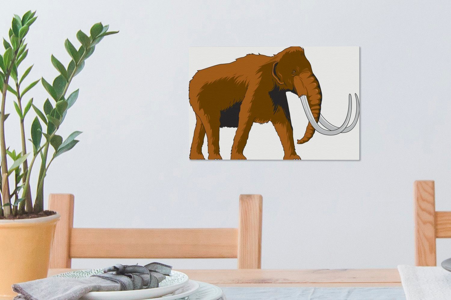 (1 cm 30x20 Aufhängefertig, Leinwandbilder, Mammuts, eines OneMillionCanvasses® Leinwandbild Wandbild Wanddeko, St), Illustration