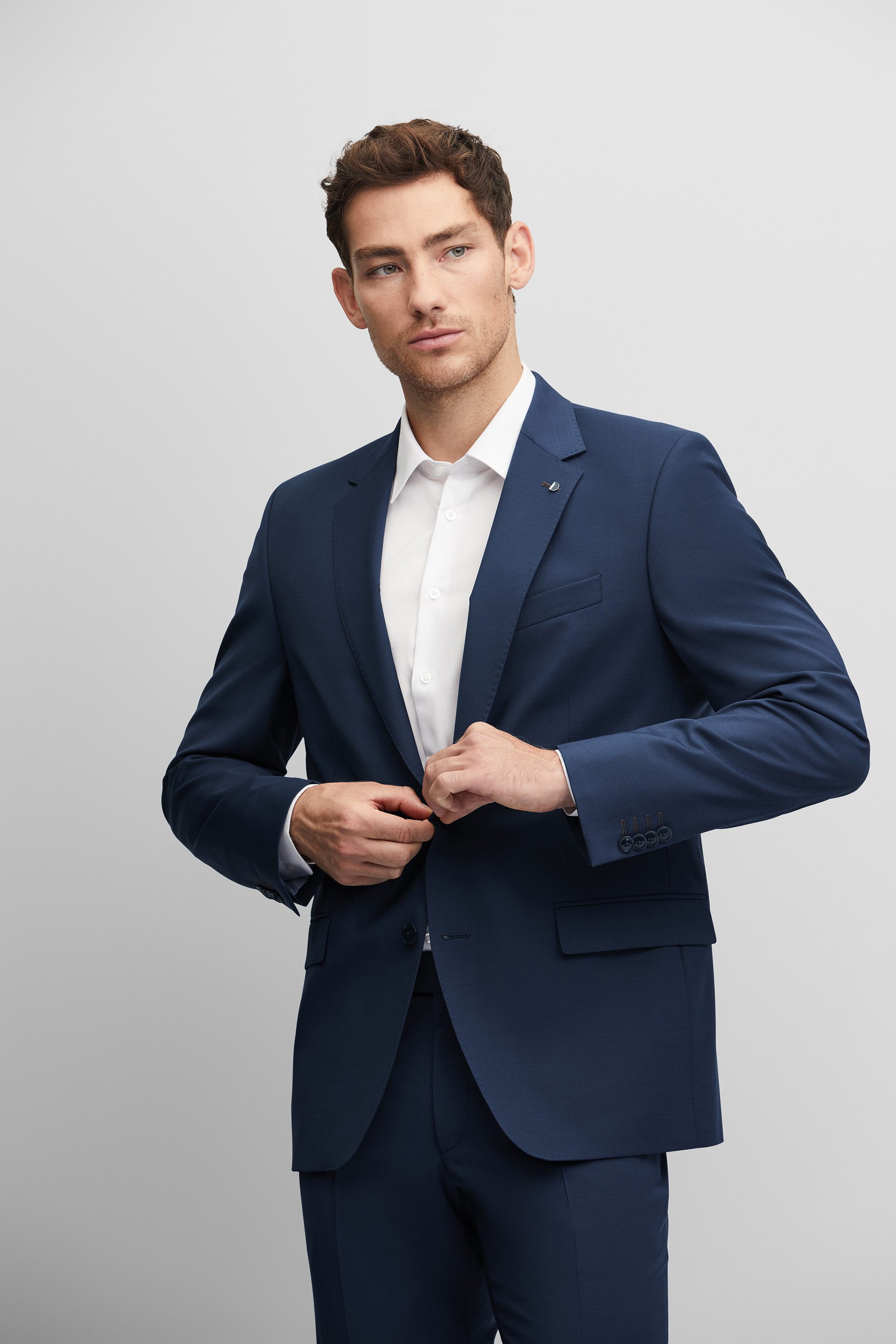 Digel Anzugsakko Duncan-AMF (1-tlg., Schurwolle) Abnehmbarer Revers-Pin