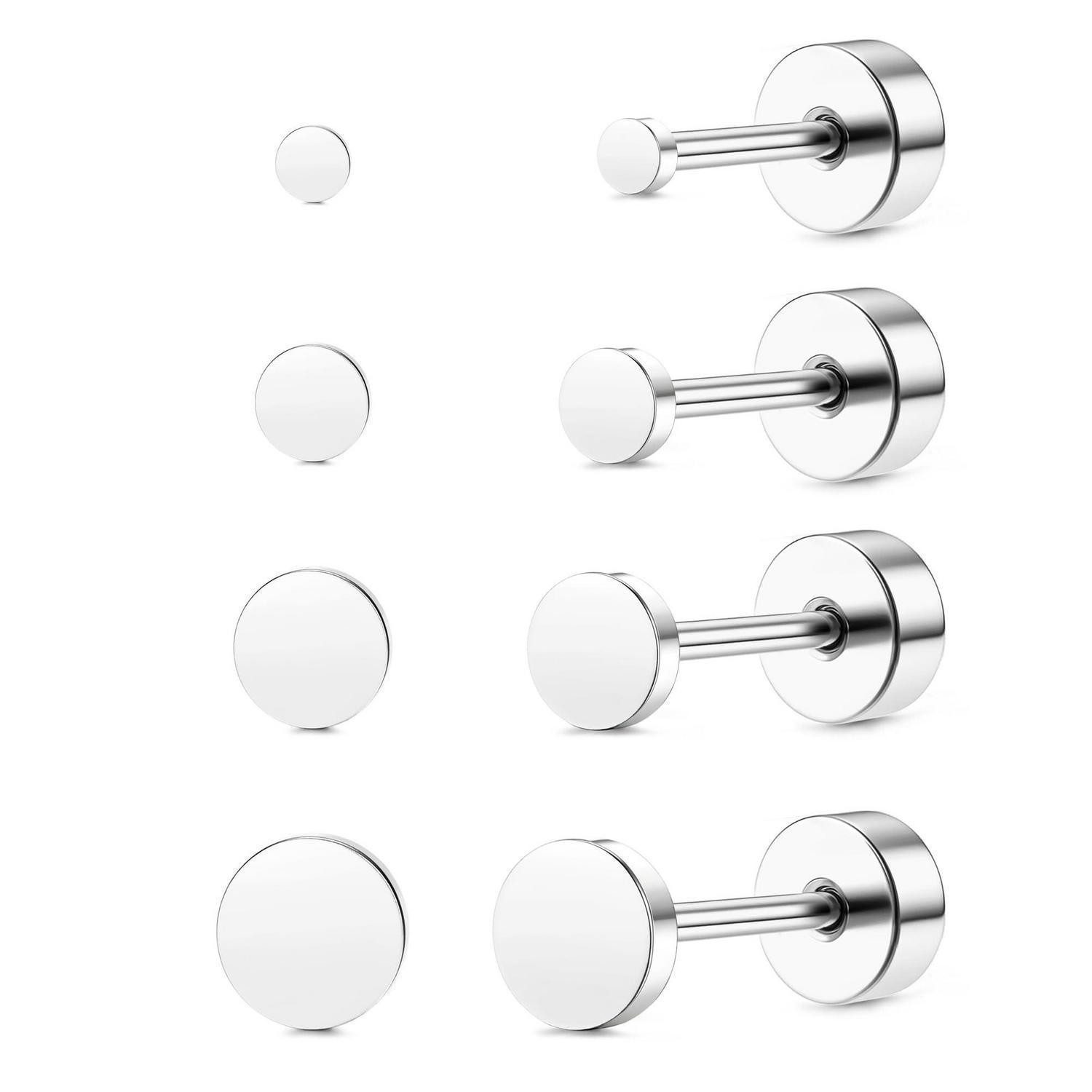 LuxusKollektion Paar Ohrstecker Ohrringe Titan G23 hypoallergen 4 Paar Scheibe