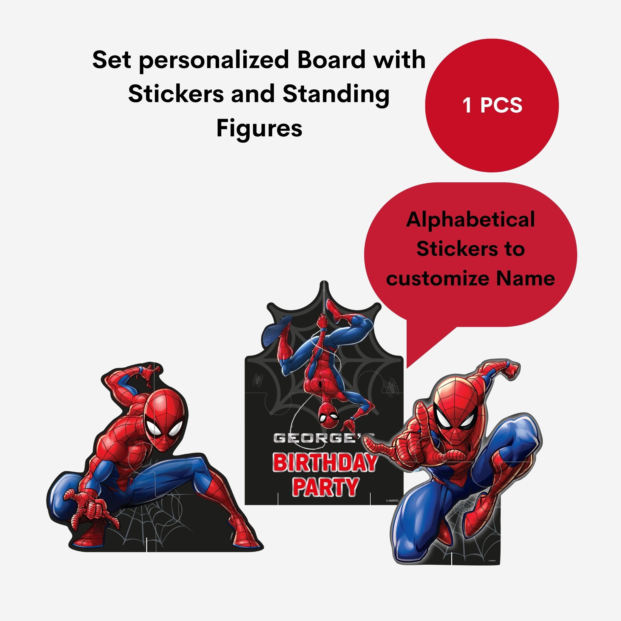 Procos Einweggeschirr-Set 7-tlg. Spiderman World Of Webs Partyset für Kindergeburtstag, 4 Personen