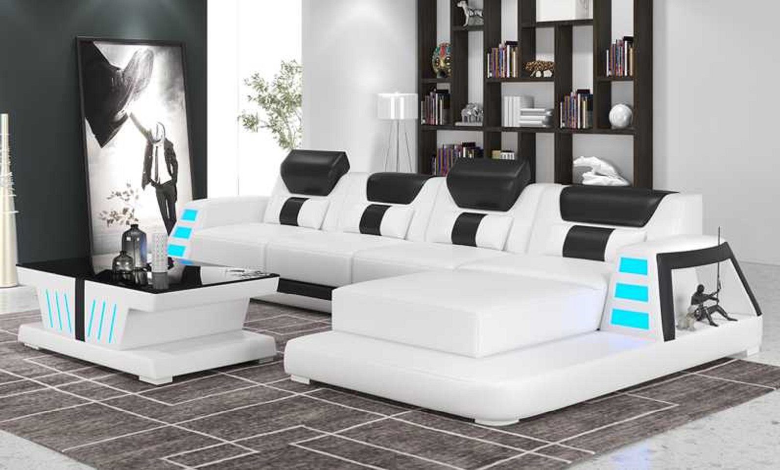 JVmoebel Ecksofa Luxus Ecksofa L Form Couch Sofa Moderne Eckgarnitur, 3 Teile, Made in Europe Weiß