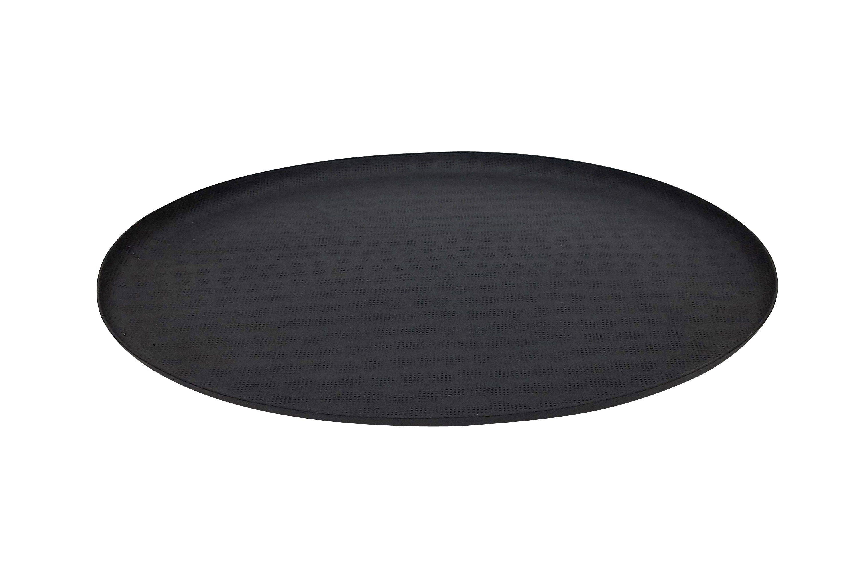 LaLe Living Dekotablett Junis in Schwarz, oval gehämmert in 36 cm, aus Eisen