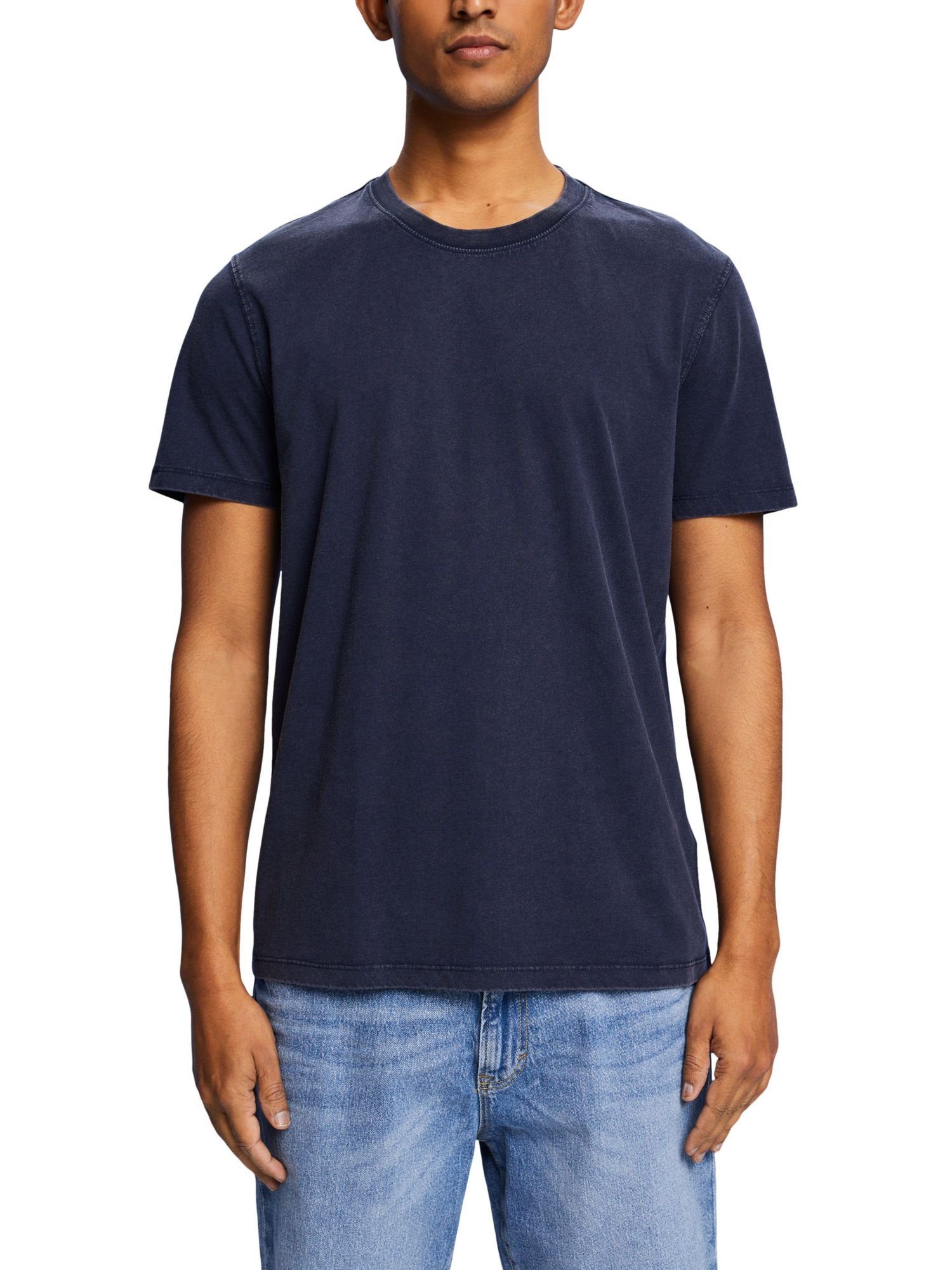 T-Shirt (1-tlg) 100% Baumwolle Esprit Jersey-T-Shirt, NAVY