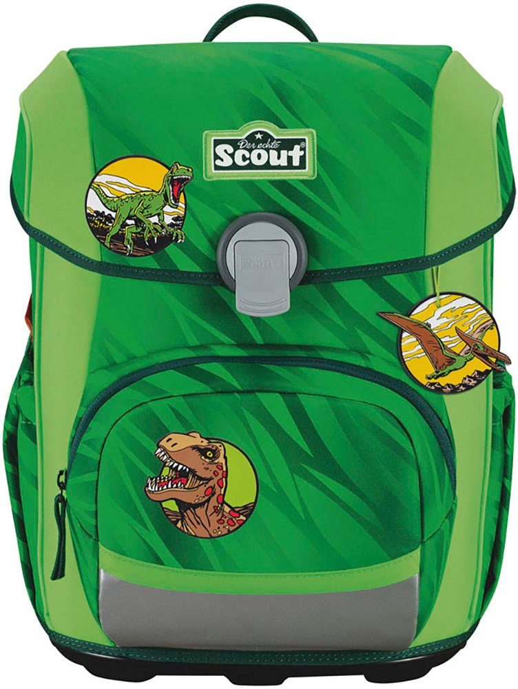 Scout Schulranzen Neo, Dino Rex (Set, 4-tlg), 2 Funny Snaps Move; enthält recyceltes Material