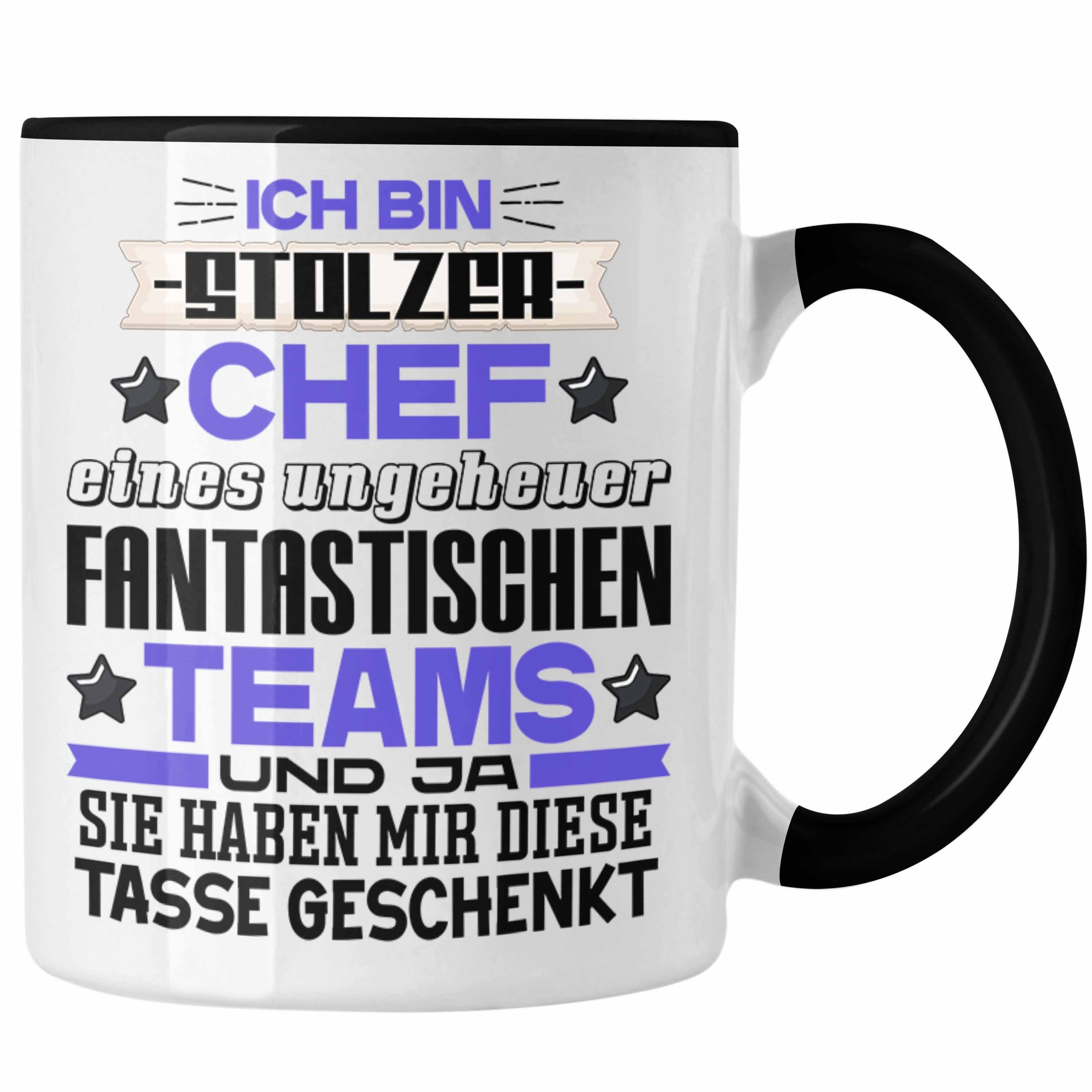 Trendation Tasse Ich Bin Stolzer Chef Tasse Geschenk Fantastisches Team Bester Chef Ge Schwarz