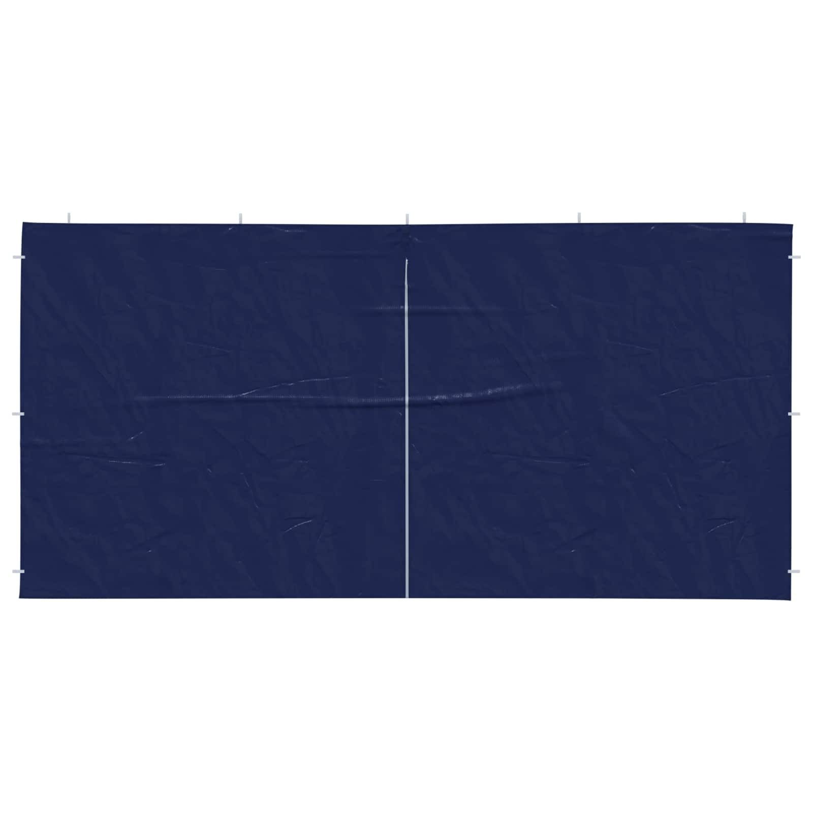 vidaXL Partyzelt Party Zelt Seitenteil 2 pcs Blau 400 x 195 cm PE und Stahl