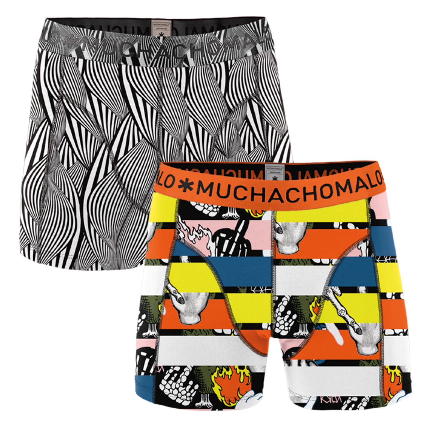 MUCHACHOMALO Boxershorts Doppelpack Herren Pants modisch (2-St) Modisches Design