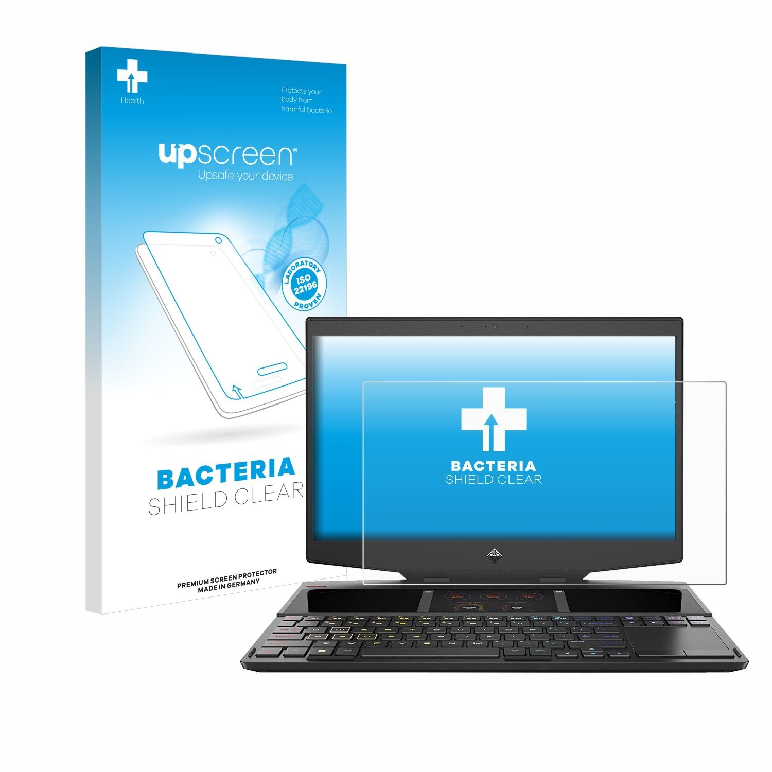 upscreen Schutzfolie für HP Omen Gaming 15-dg0030ng, Displayschutzfolie, Folie Premium klar antibakteriell