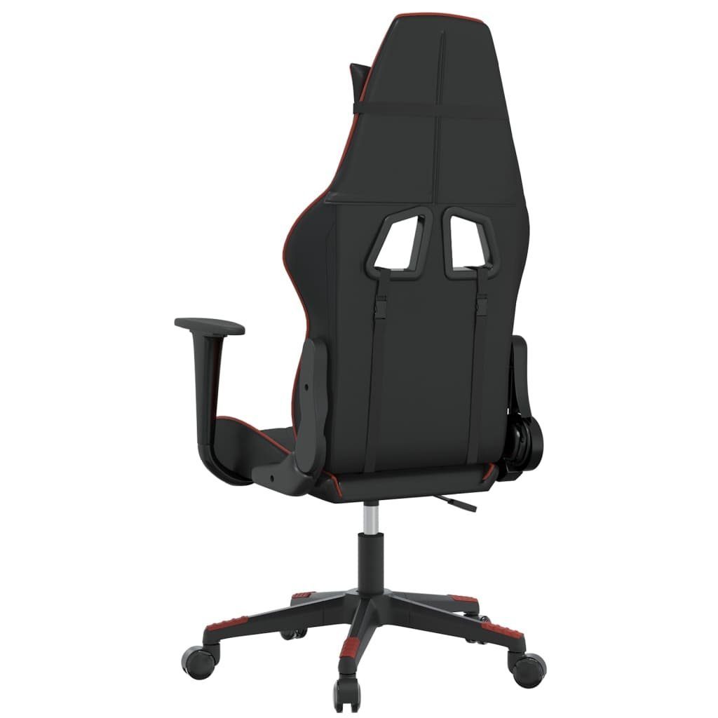 vidaXL Gaming-Stuhl Gaming-Stuhl Schwarz Weinrot Schwarz | und und Schwarz Massagefunktion Weinrot Kunstleder Weinrot St) und mit (1